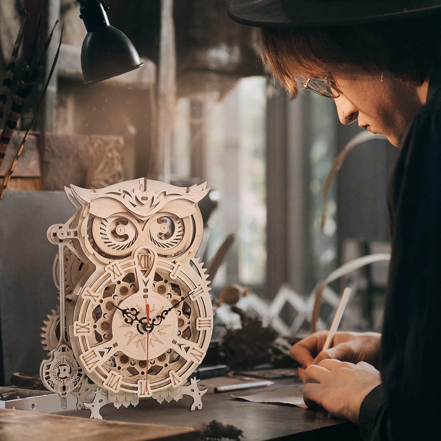 Rompecabezas 3D ROKR Reloj de Madera para Adultos DIY