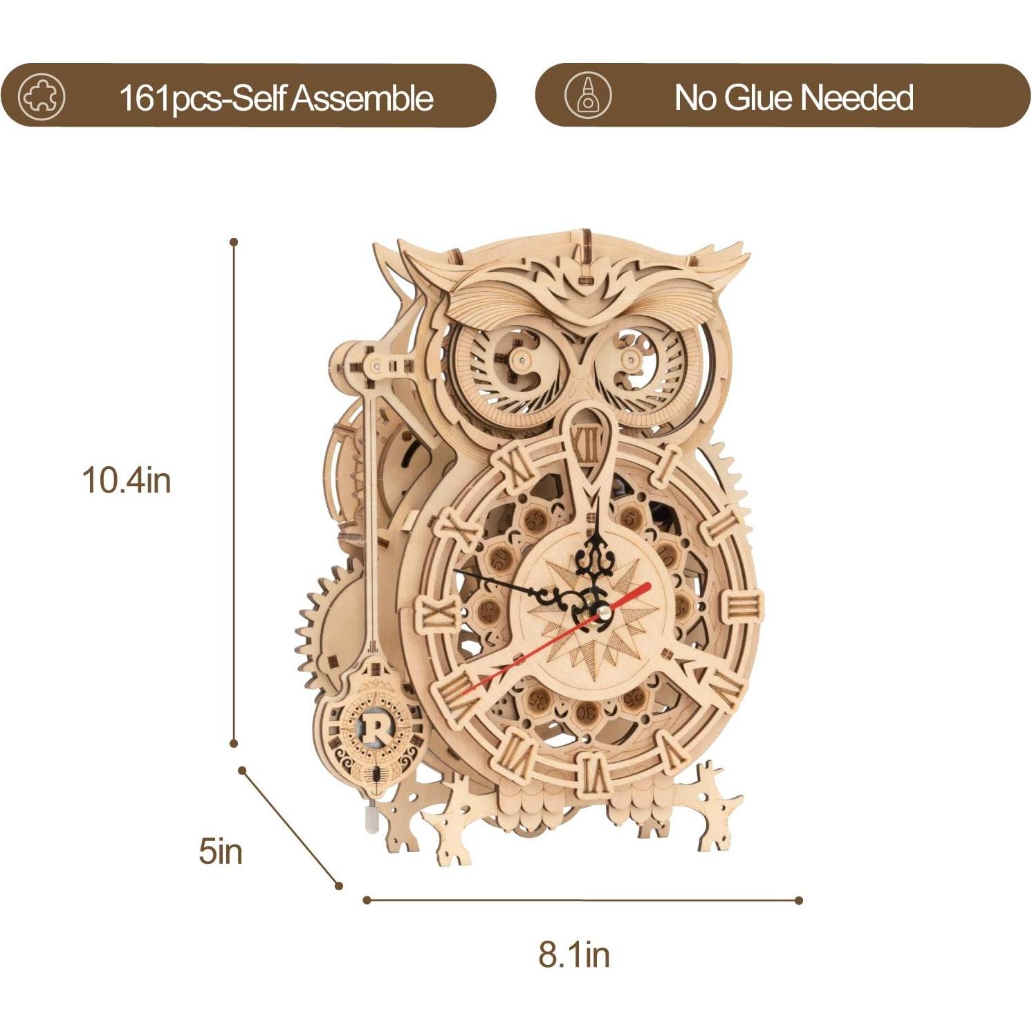 Rompecabezas 3D ROKR Reloj de Madera para Adultos DIY