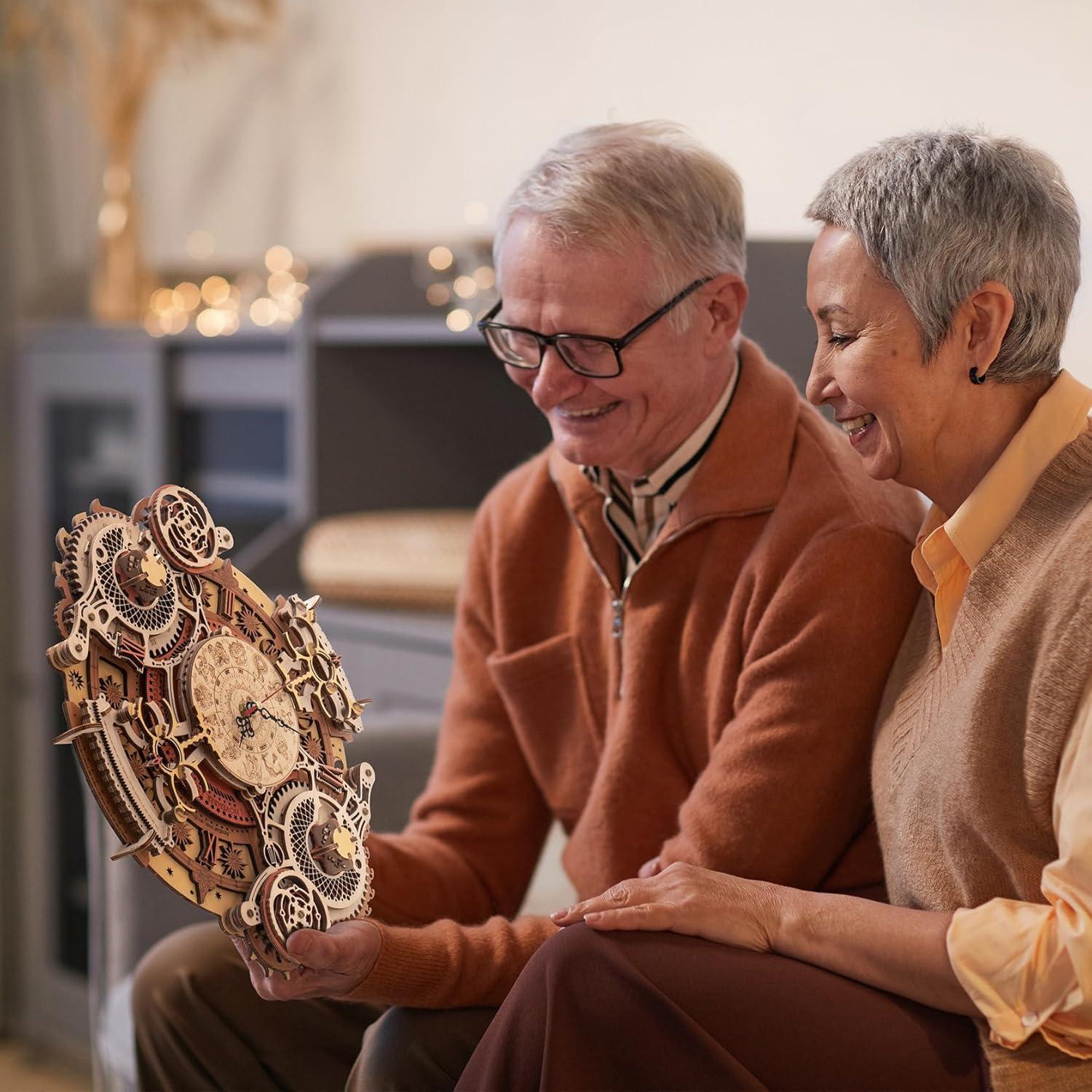 Rompecabezas 3D ROKR Reloj de Madera Zodiacal para Adultos
