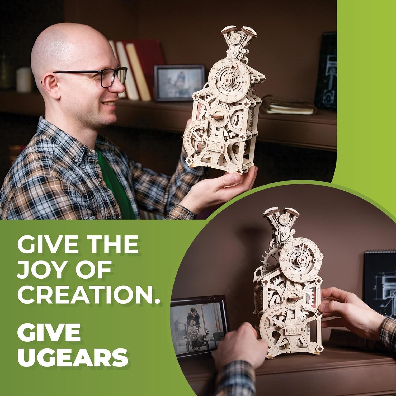 Reloj de Motor UGEARS 3D Puzzle Mecánico de Madera