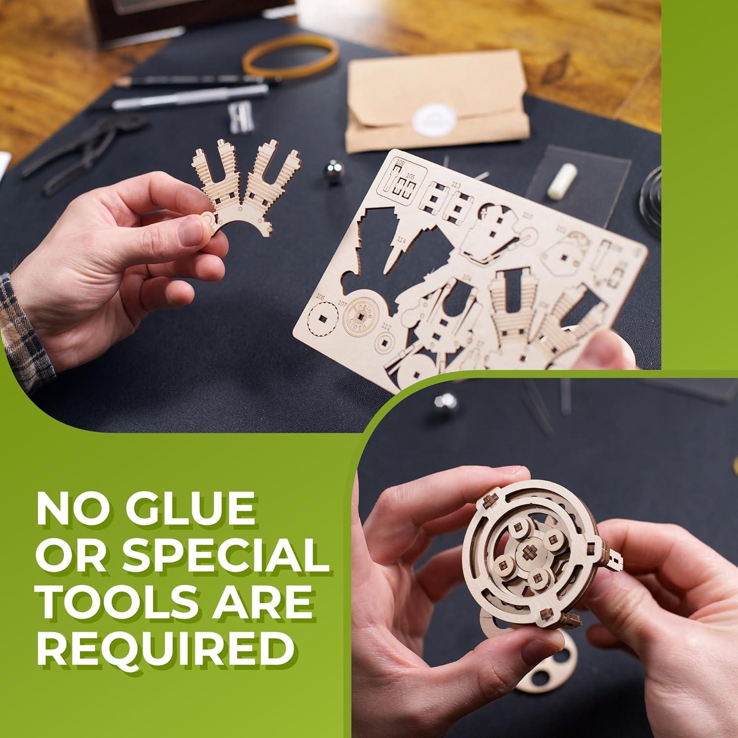 Reloj de Motor UGEARS 3D Puzzle Mecánico de Madera