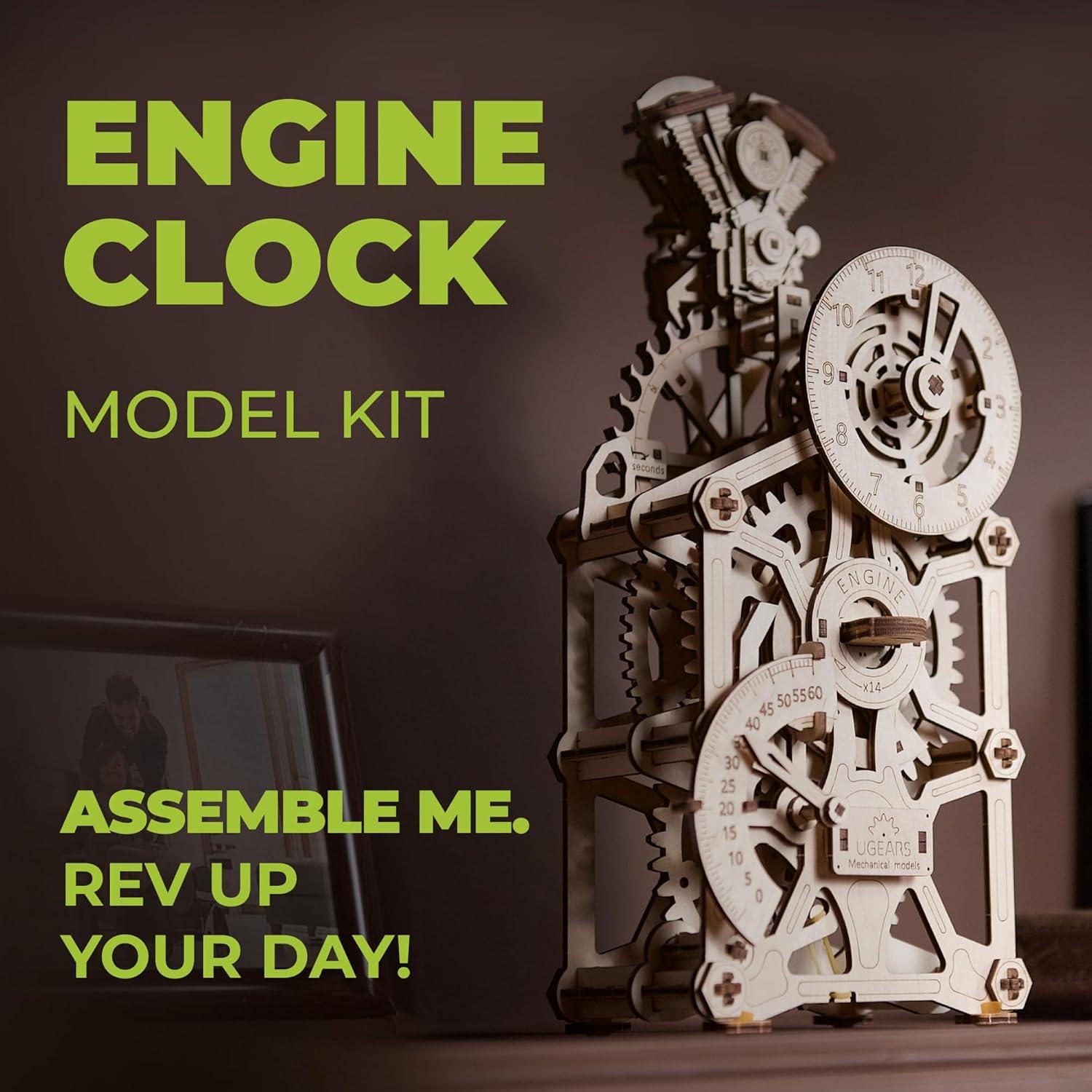 Reloj de Motor UGEARS 3D Puzzle Mecánico de Madera