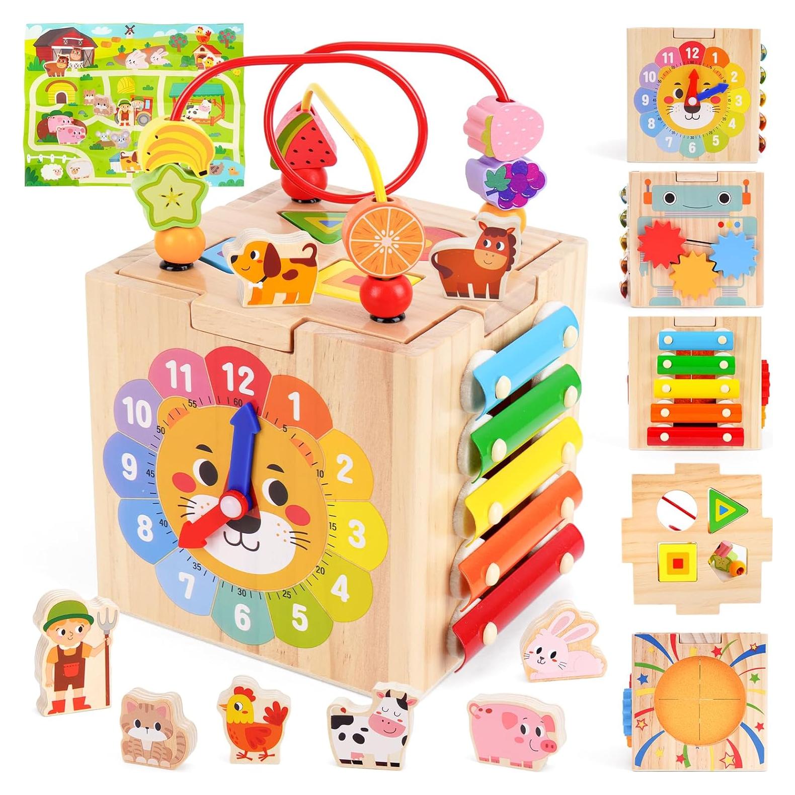 Cubo de Actividad de Madera ATOYUS para Niños 1-3 Años