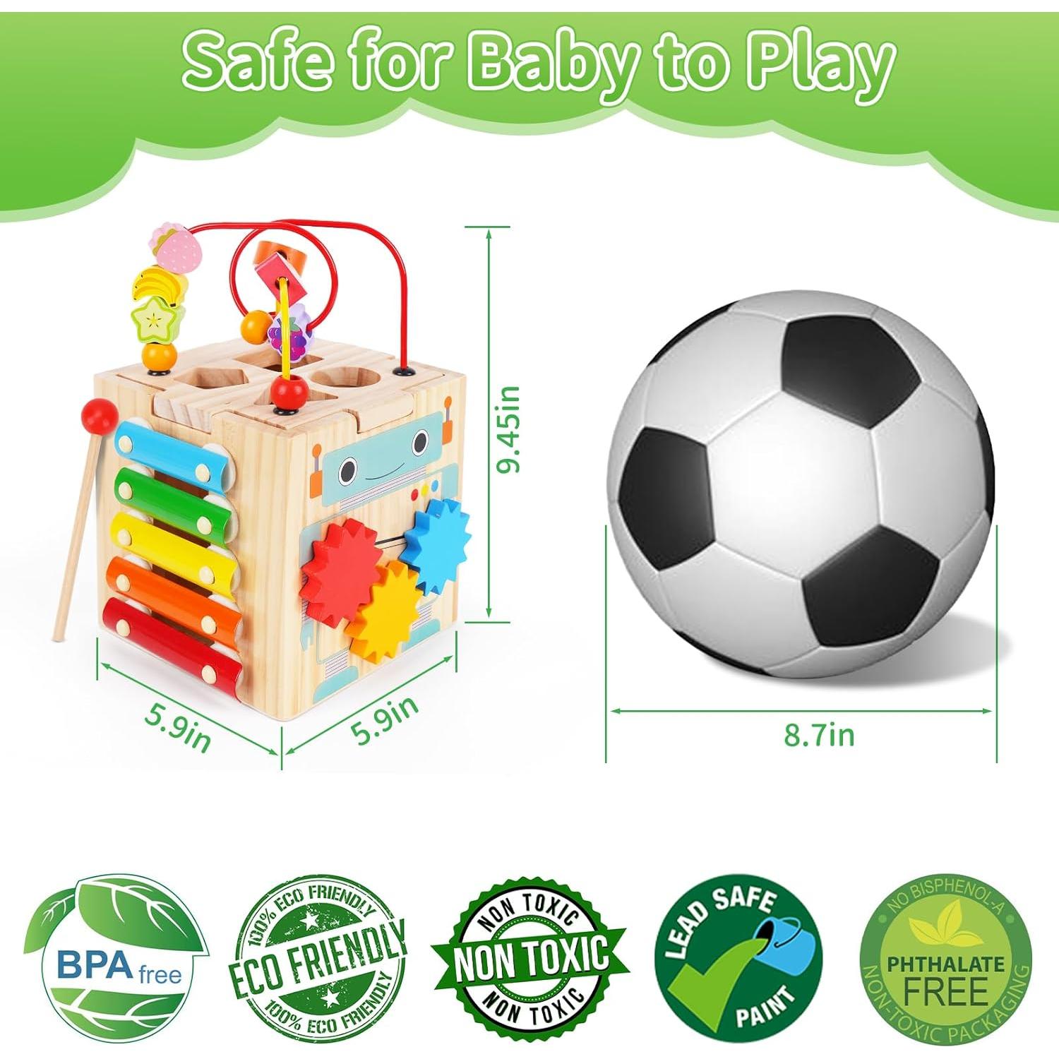 Cubo de Actividad de Madera ATOYUS para Niños 1-3 Años