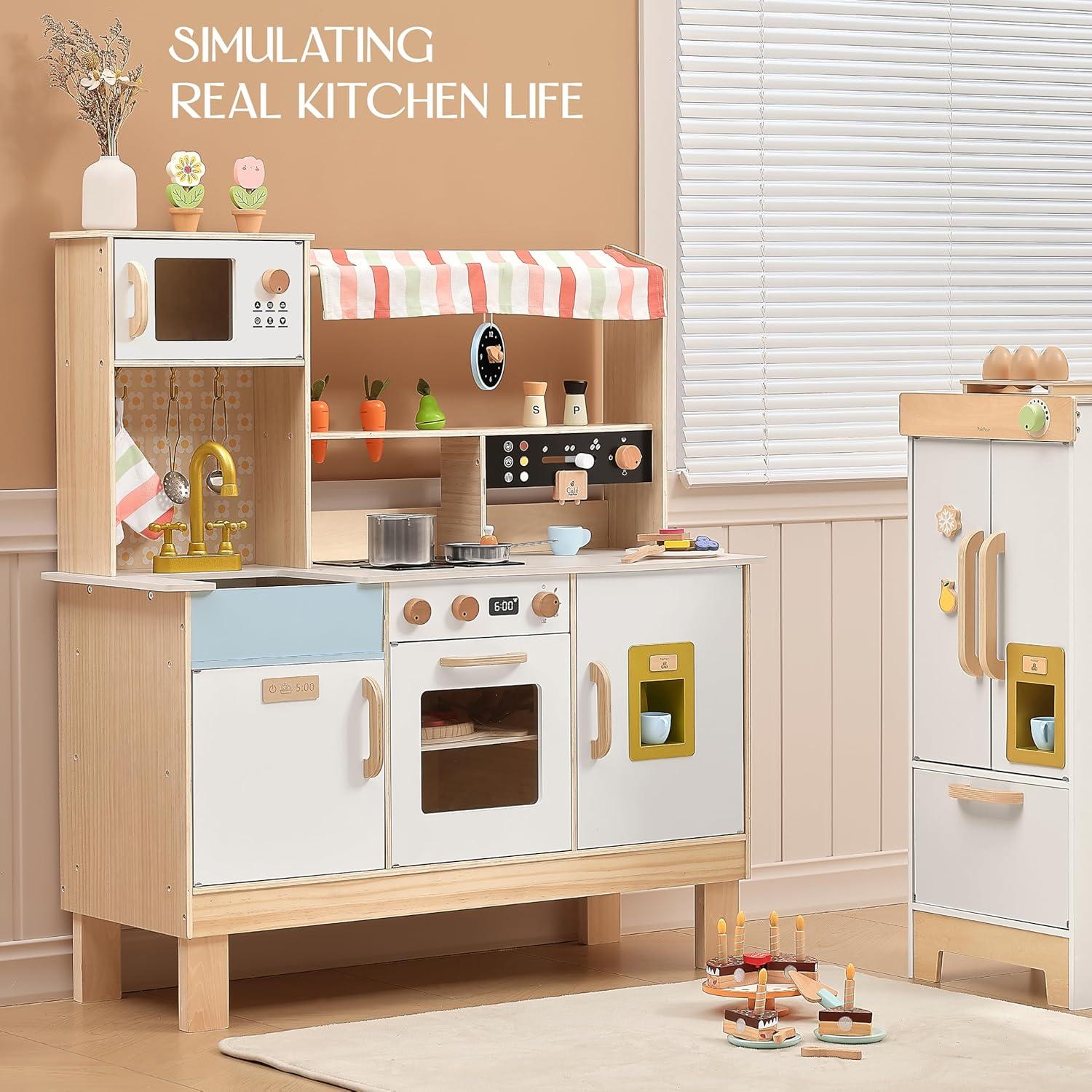 Juego de Cocina de Madera PairPear para Niños 3-8 Años