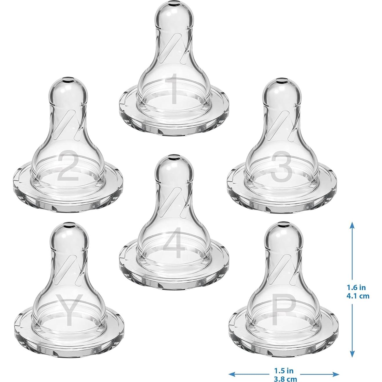 Chupón de Silicona Y-Cut Dr. Brown para Líquidos Espesos 6 Unidades