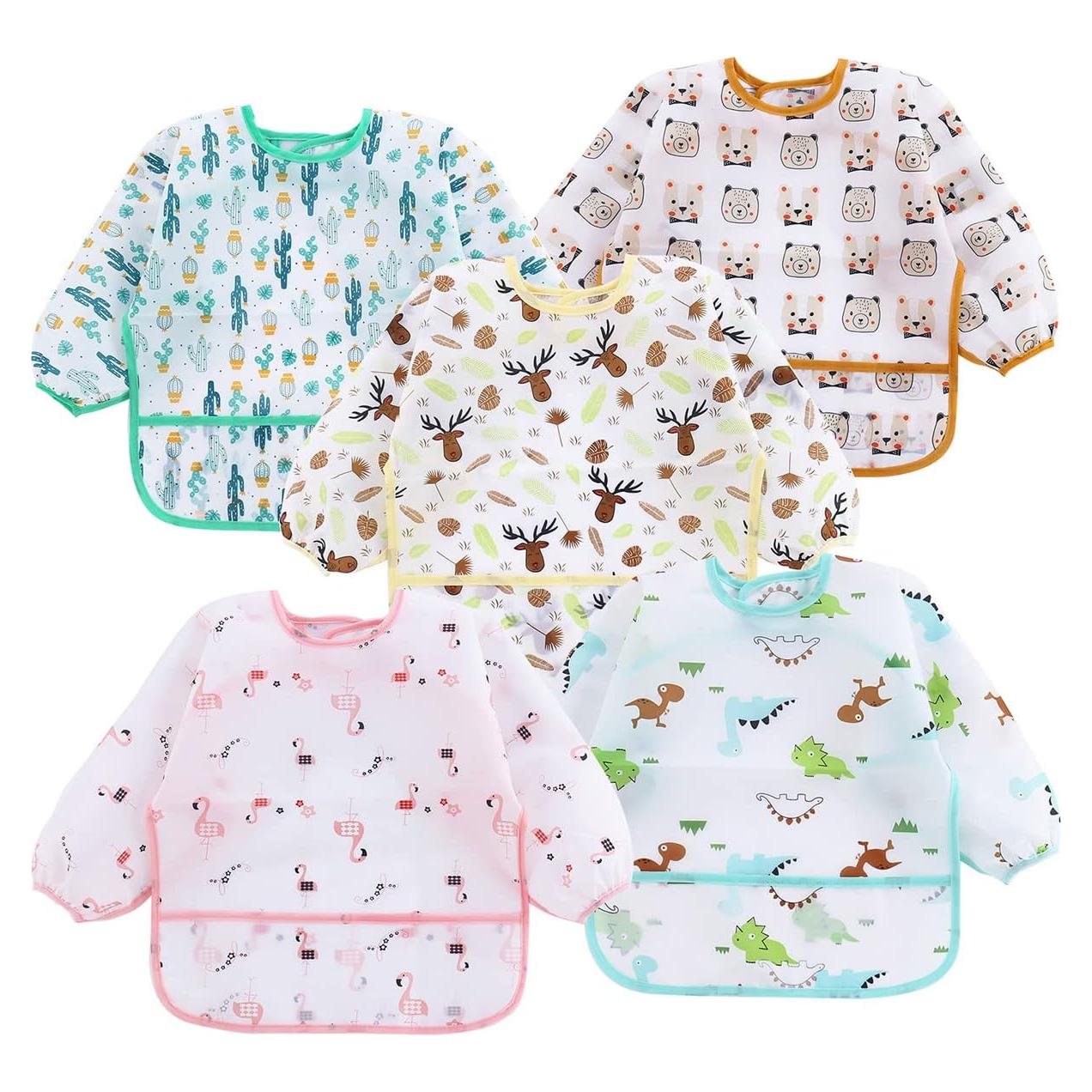 Baberos de Manga Larga PandaEar para Bebés 6-24 Meses