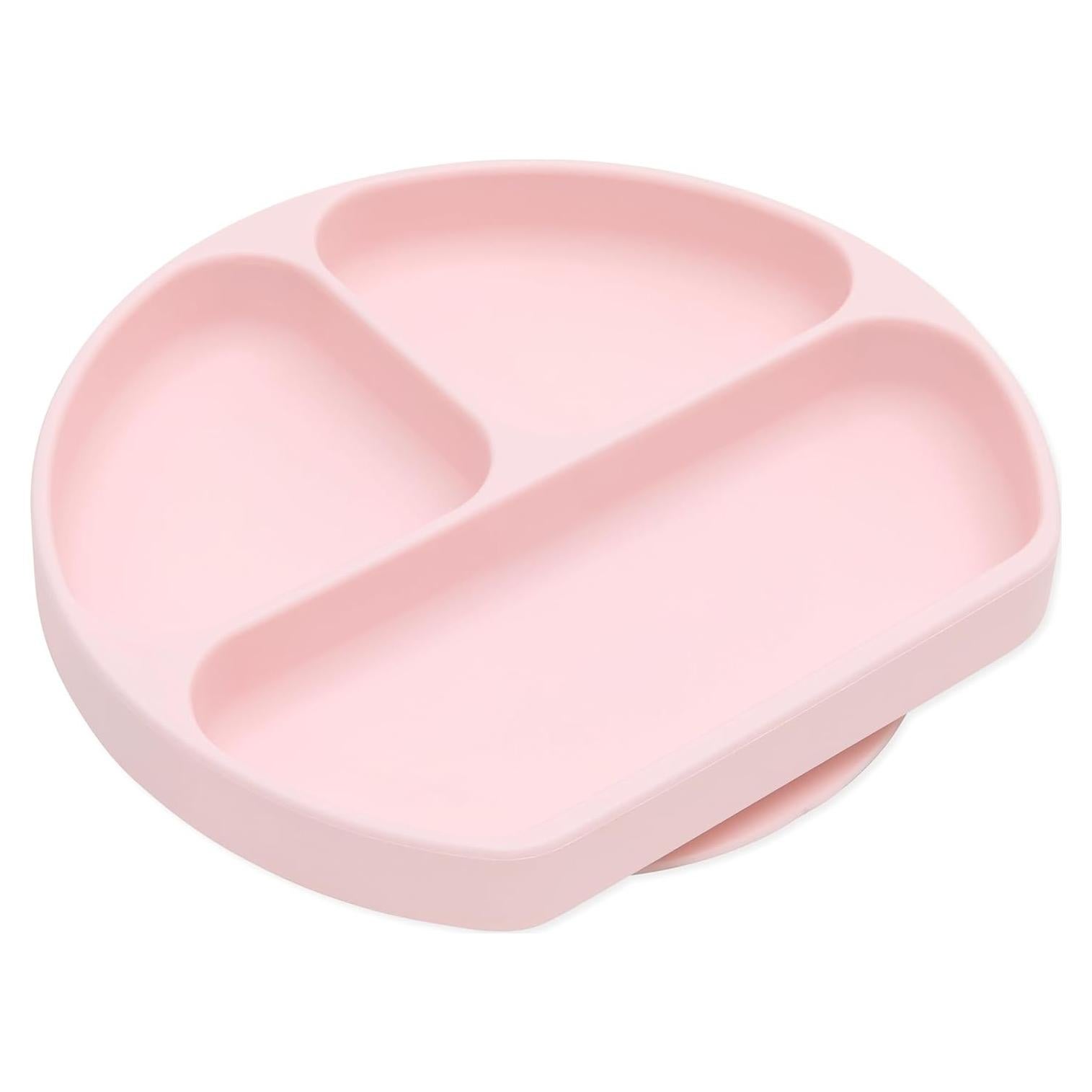 Plato de Succión de Silicona Bumkins Rosa 3 Secciones