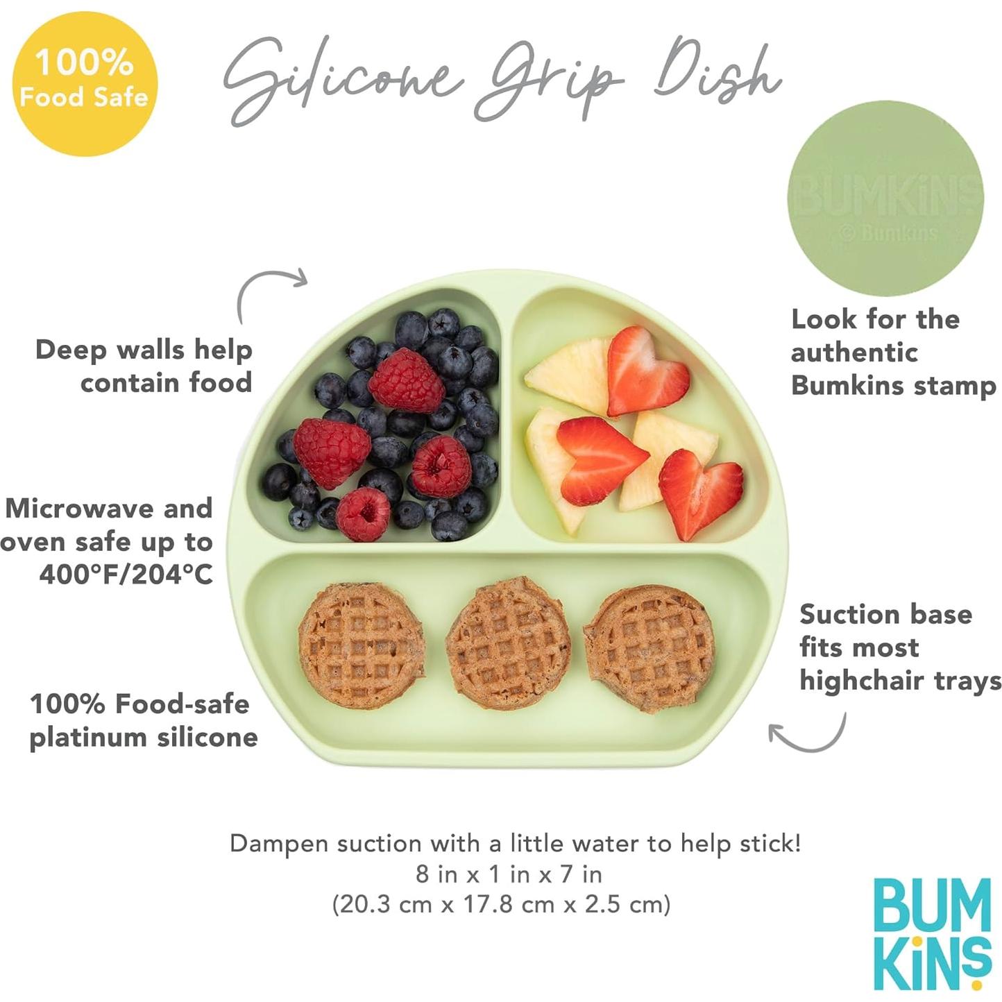 Plato de Succión de Silicona Bumkins Rosa 3 Secciones