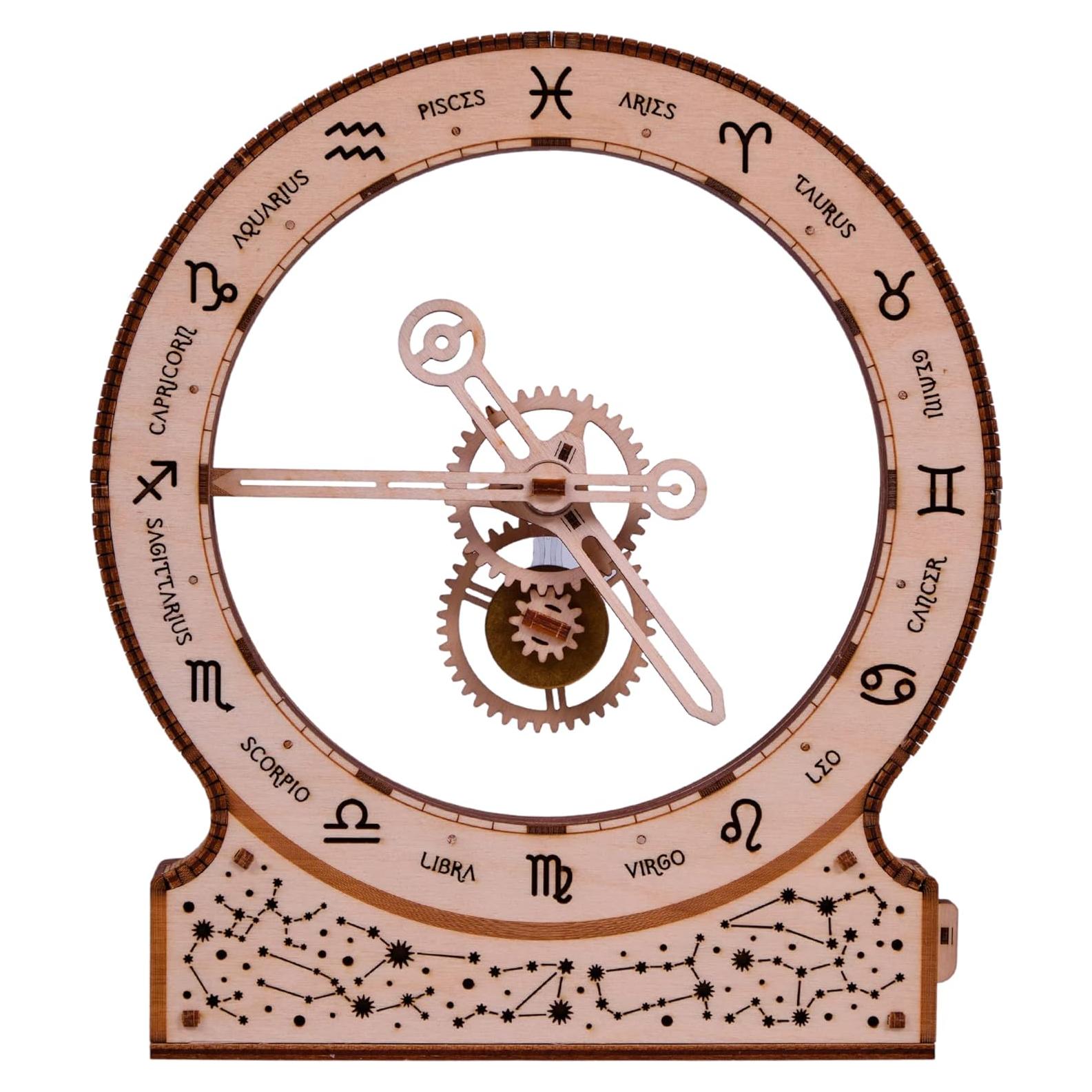 Reloj Cinético Zodiac Wood Trick - Rompecabezas 3D de Madera