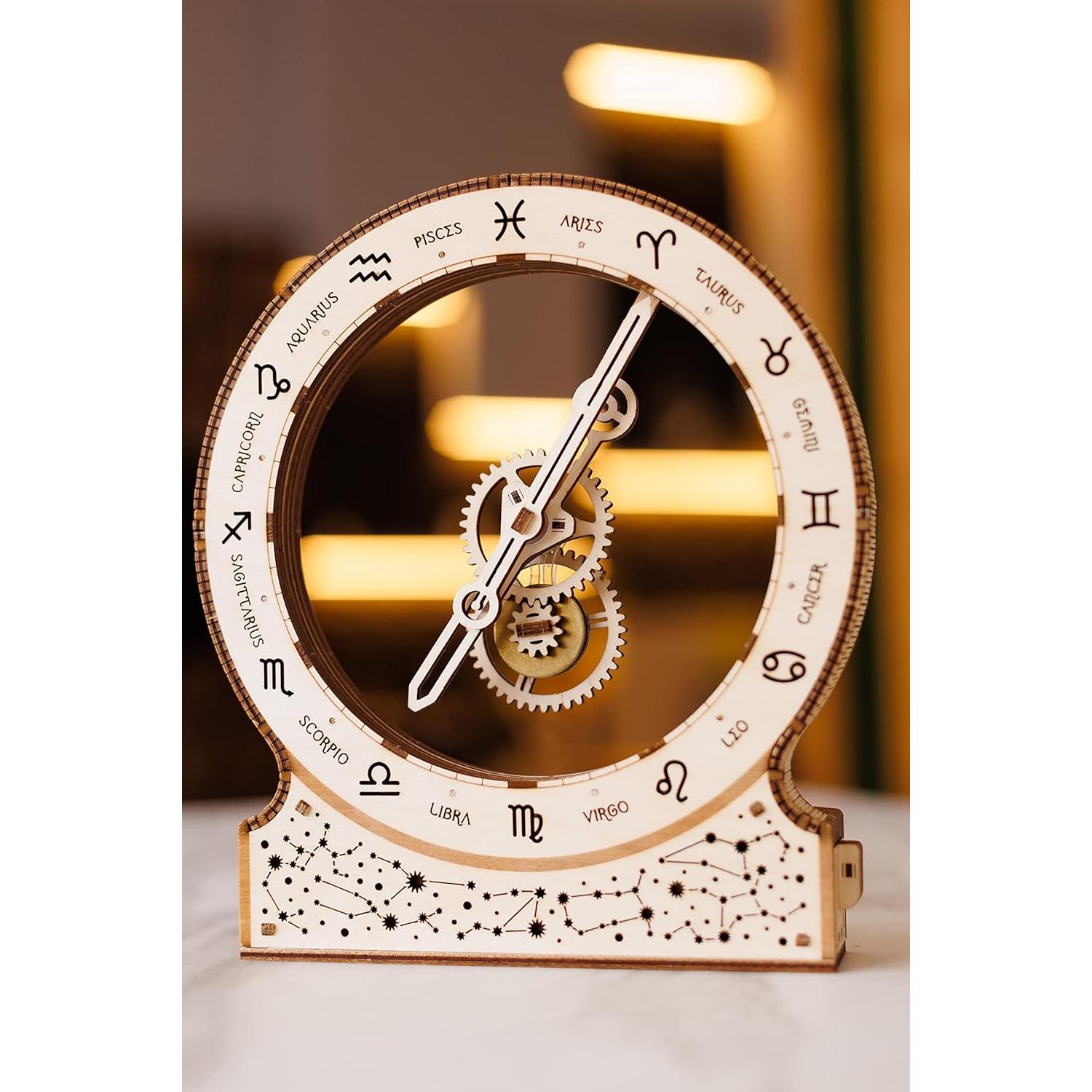 Reloj Cinético Zodiac Wood Trick - Rompecabezas 3D de Madera