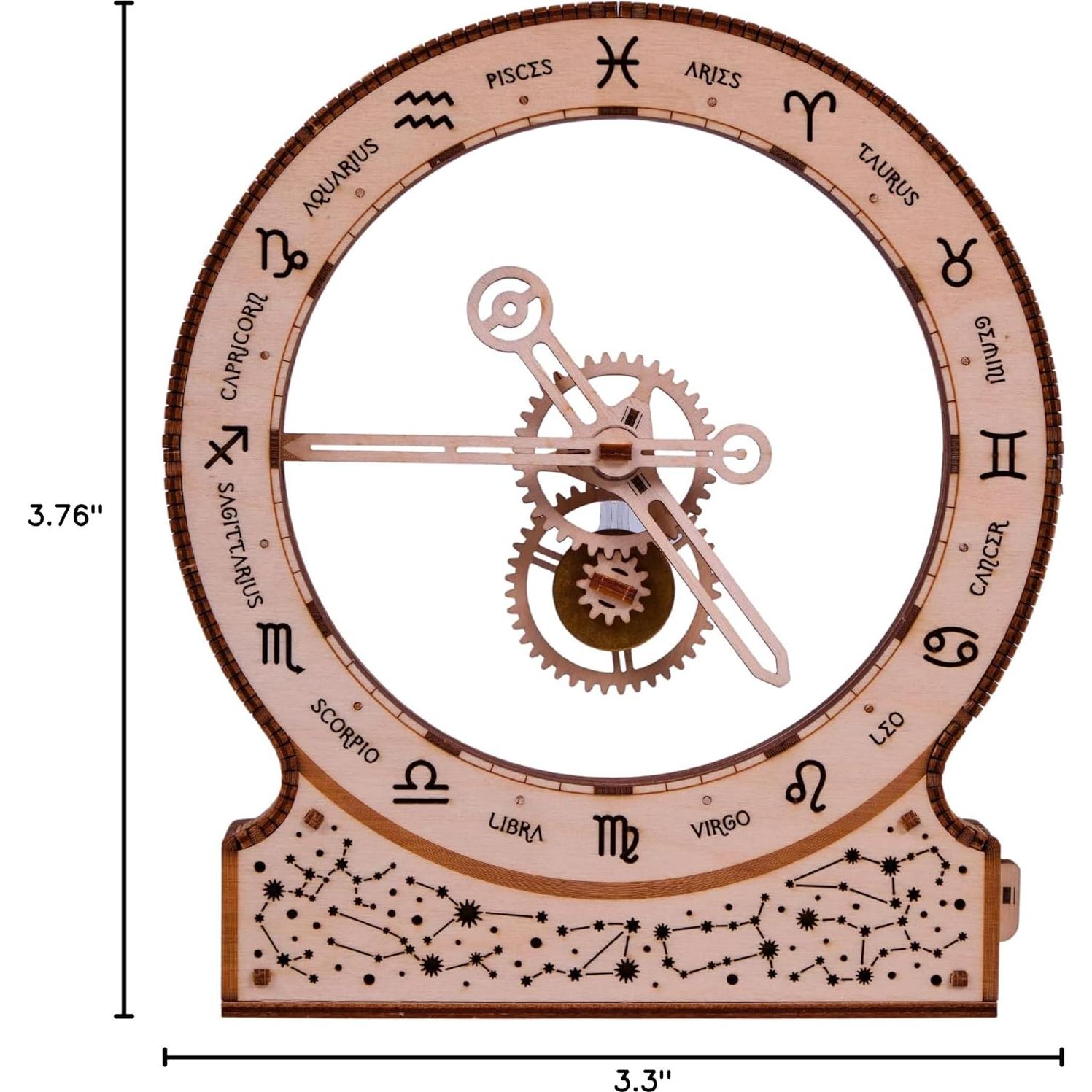 Reloj Cinético Zodiac Wood Trick - Rompecabezas 3D de Madera
