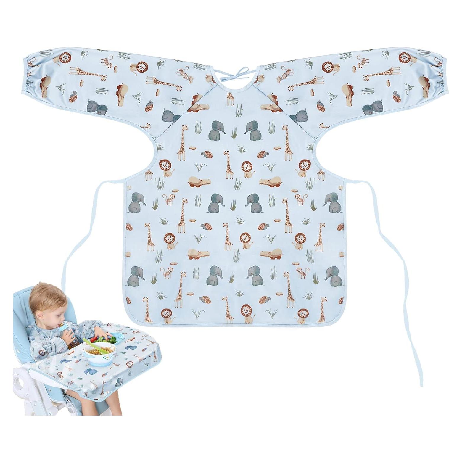 Babero Cubierto para Bebés Vicloon Azul Impermeable 6-36 Meses