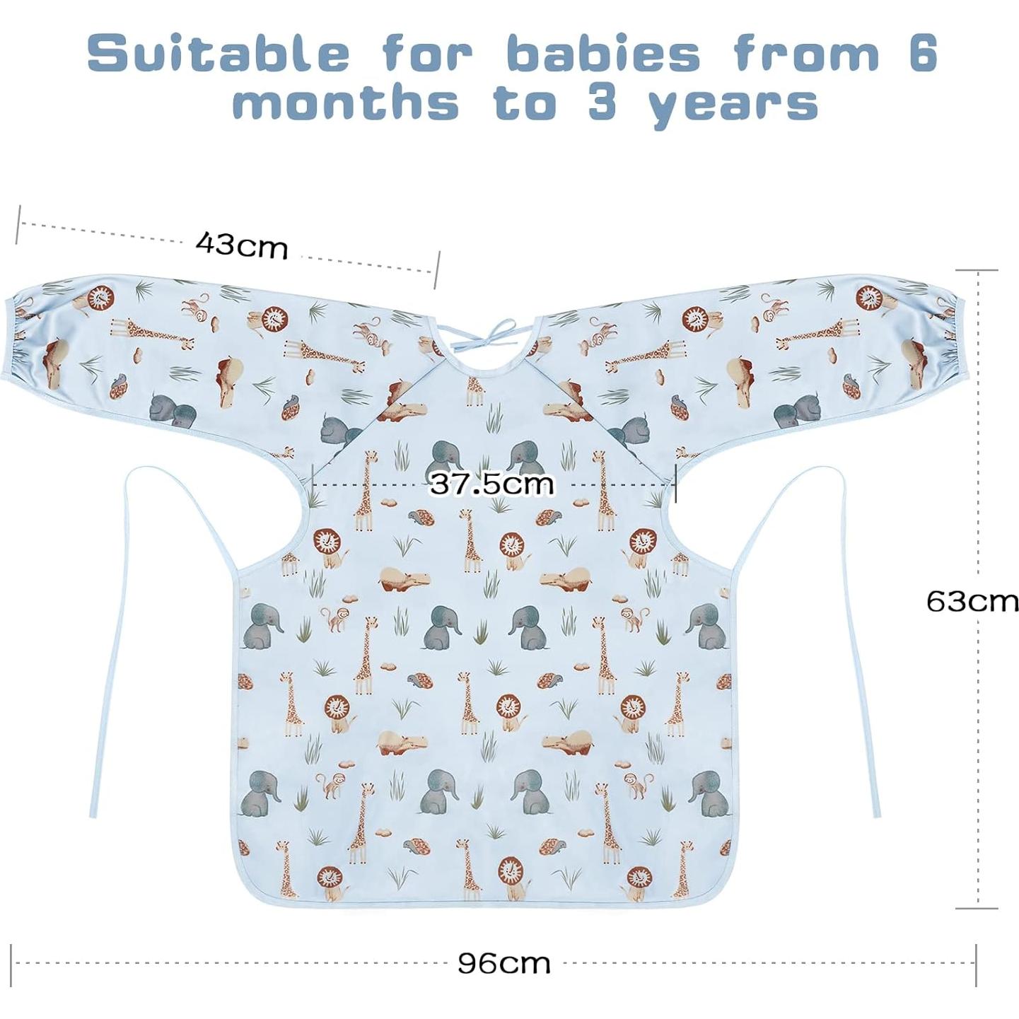 Babero Cubierto para Bebés Vicloon Azul Impermeable 6-36 Meses