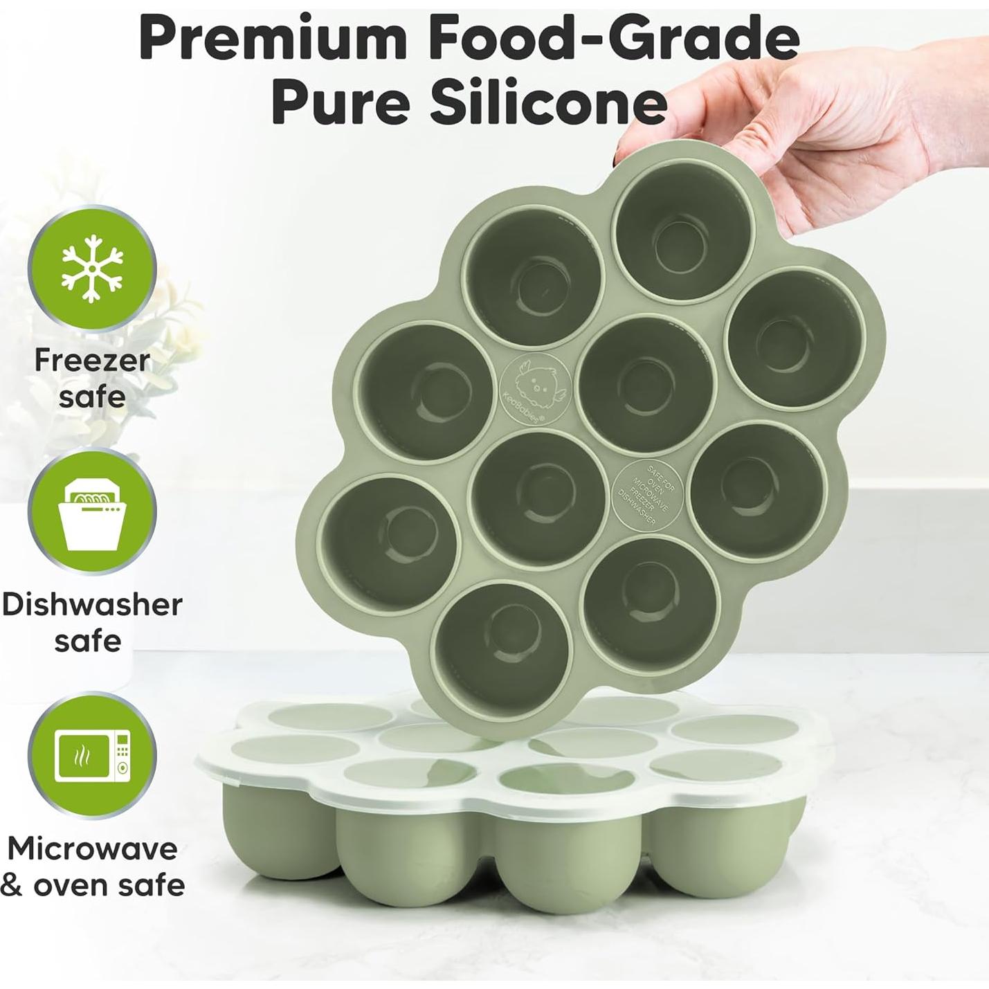 Bandeja de Congelador de Comida para Bebés KeaBabies 10 Cubos 600ml