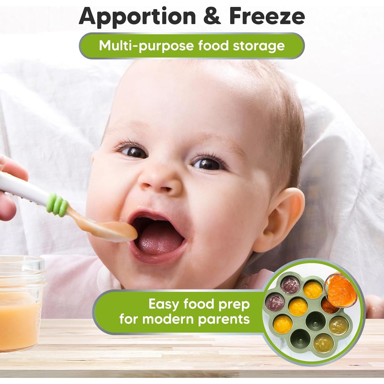 Bandeja de Congelador de Comida para Bebés KeaBabies 10 Cubos 600ml