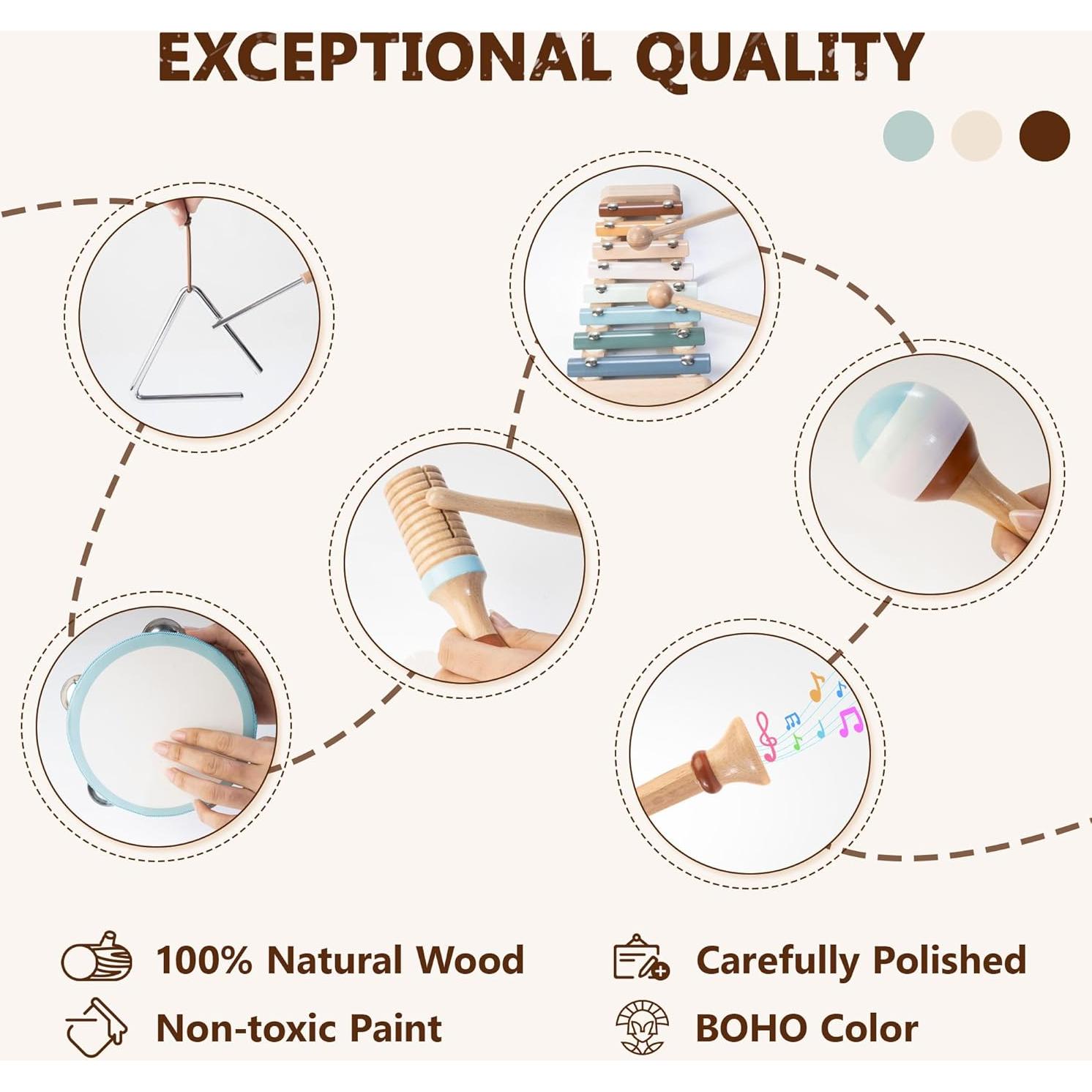 Set de Instrumentos Musicales Montessori ShenZhen 8 en 1 para Bebés