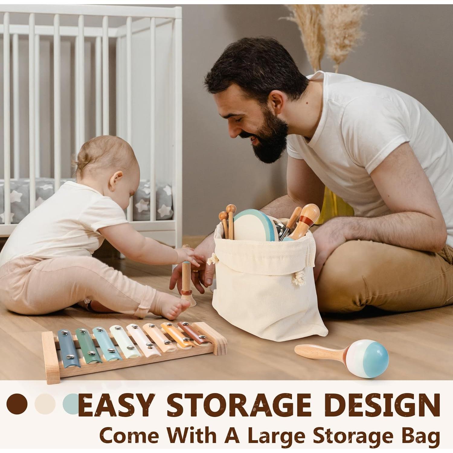 Set de Instrumentos Musicales Montessori ShenZhen 8 en 1 para Bebés