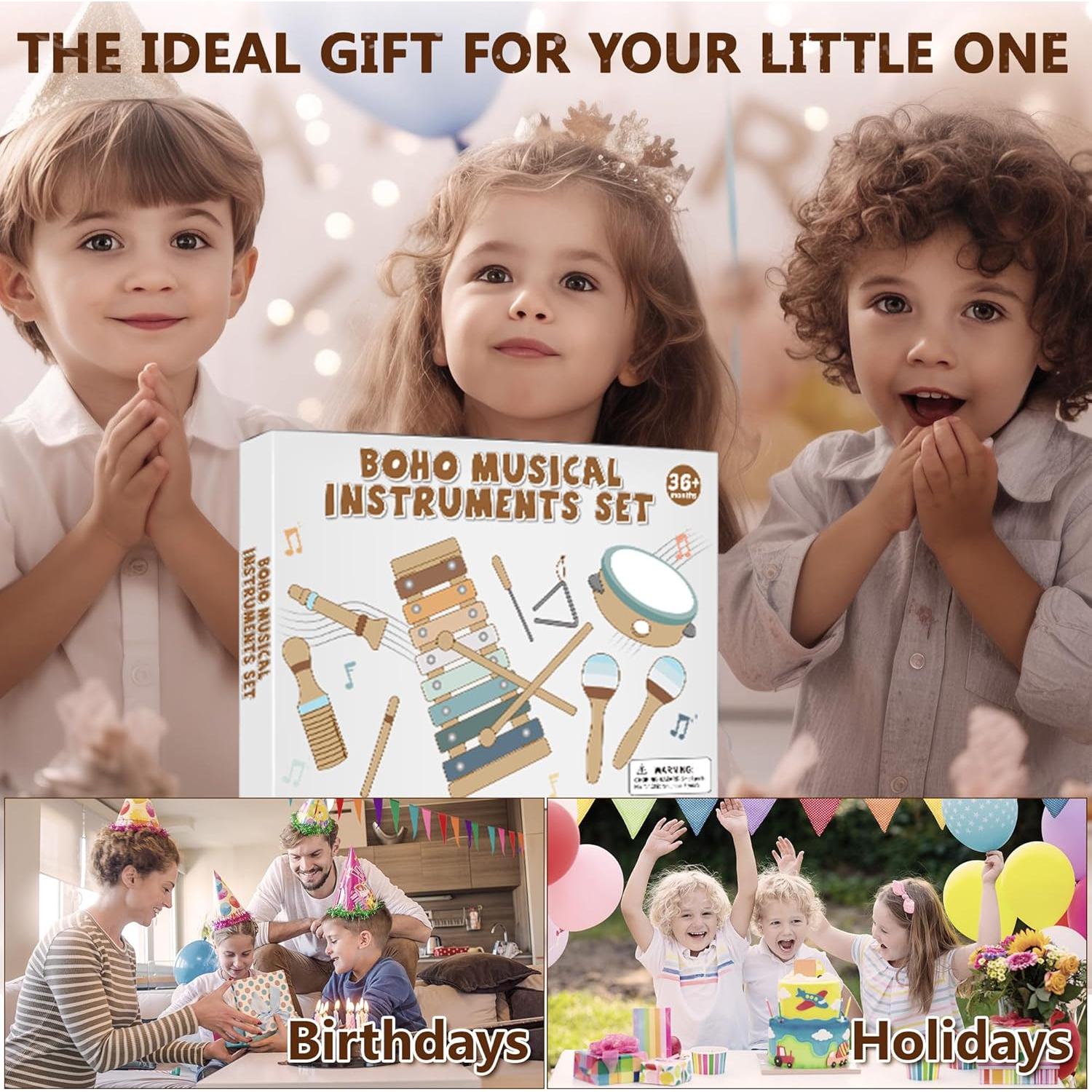 Set de Instrumentos Musicales Montessori ShenZhen 8 en 1 para Bebés