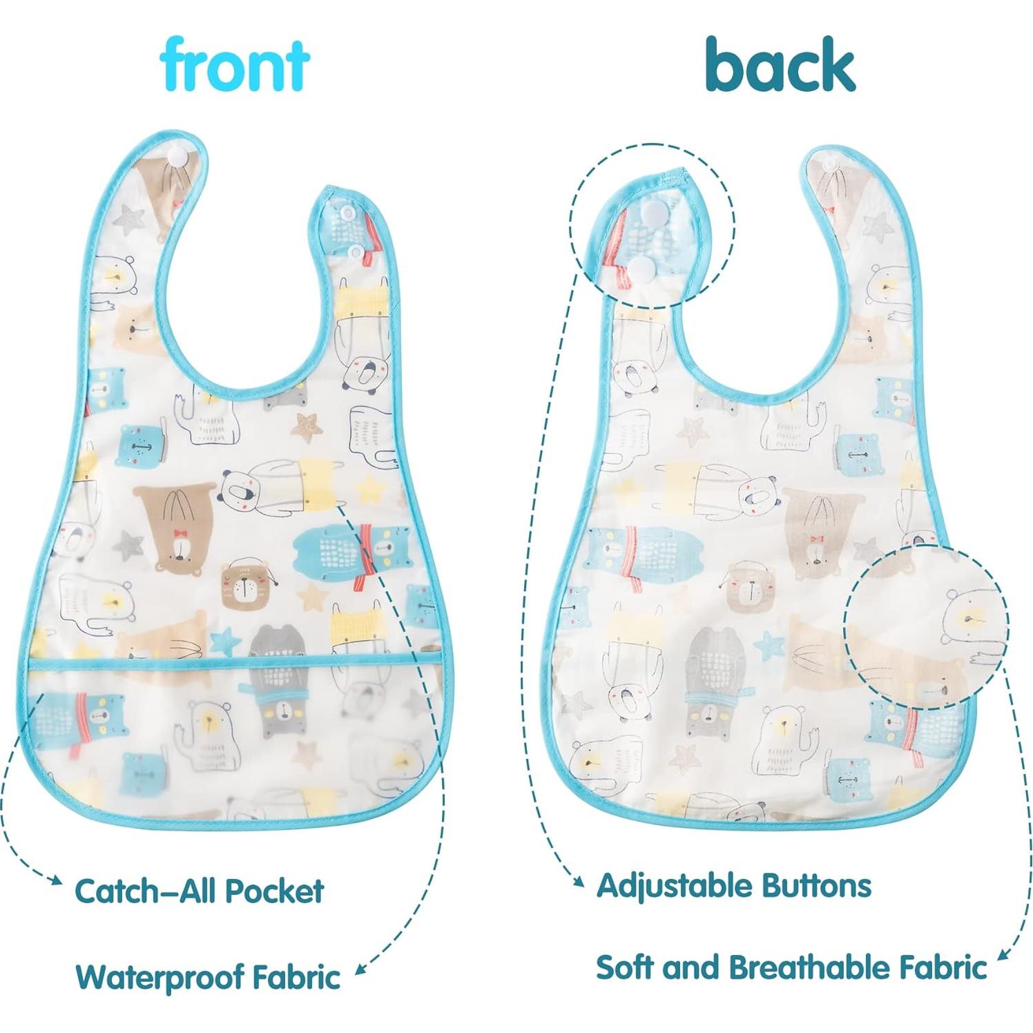 Set de 5 Baberos Impermeables R HORSE para Bebés 6-24 Meses