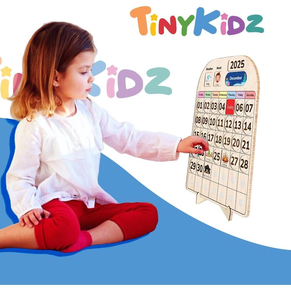 Calendario de Madera Educativo TinyKidz para Niños