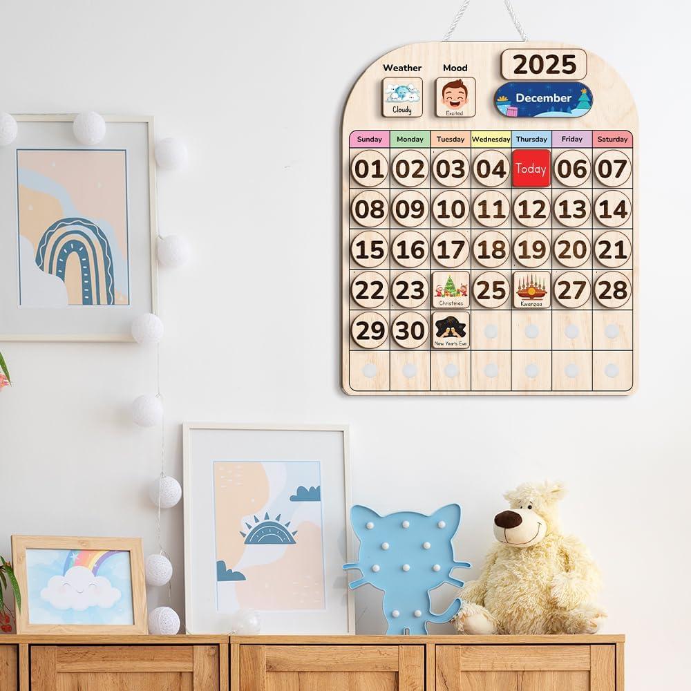 Calendario de Madera Educativo TinyKidz para Niños