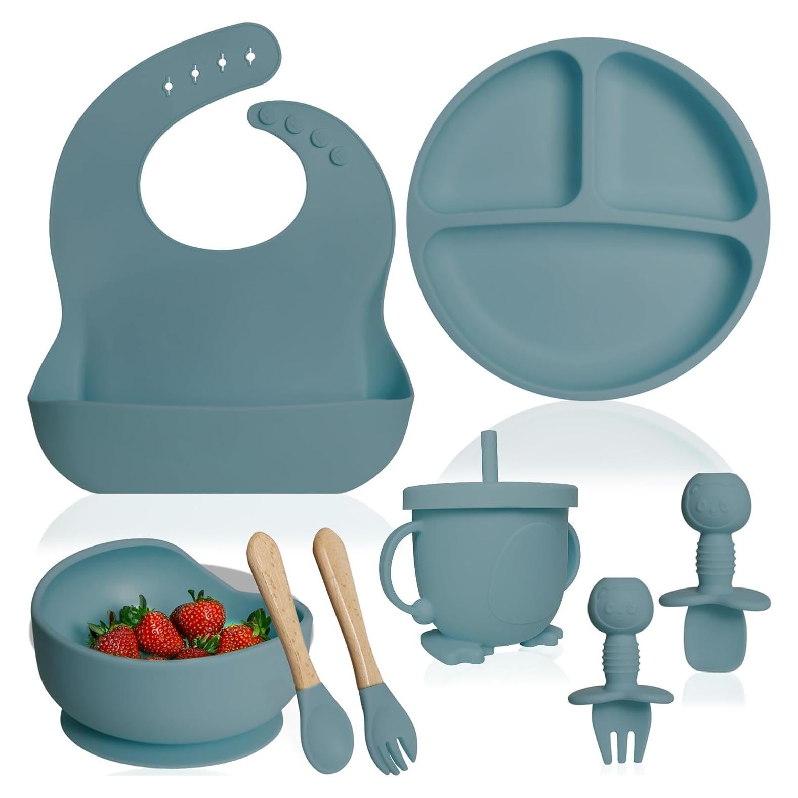 Conjunto de Alimentación para Bebés Bluet B - 8 Piezas de Silicona