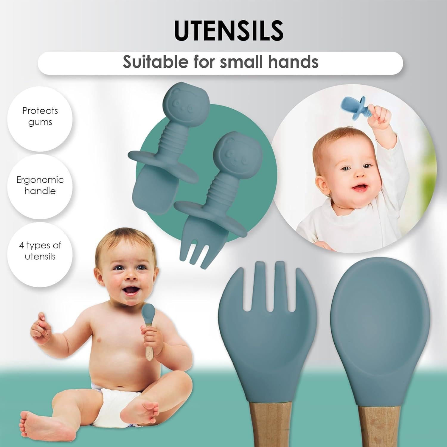 Conjunto de Alimentación para Bebés Bluet B - 8 Piezas de Silicona