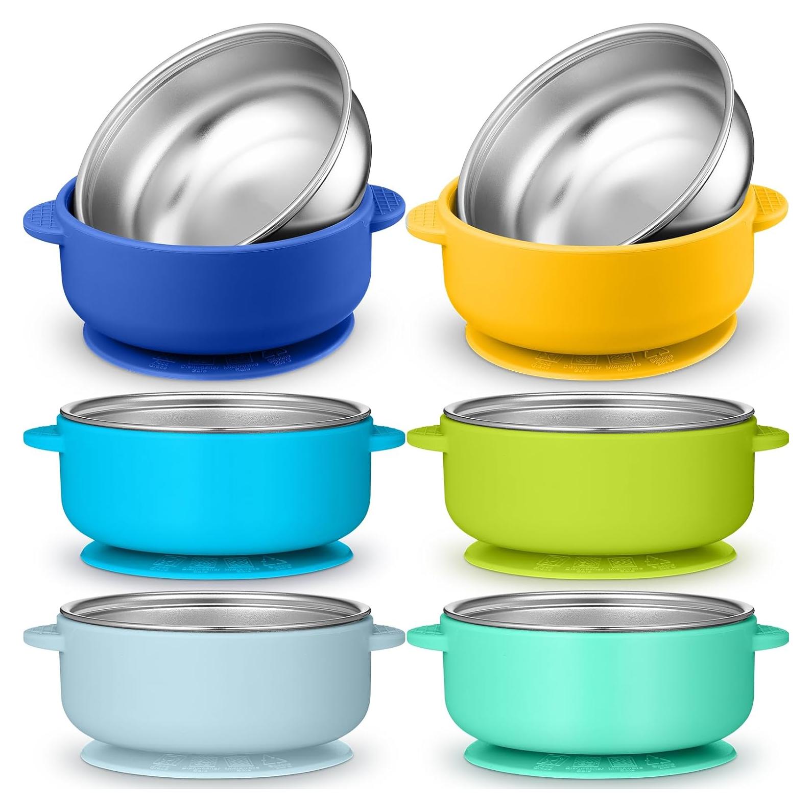 Set de 6 Cuencos de Acero Inoxidable Nuogo con Silicona