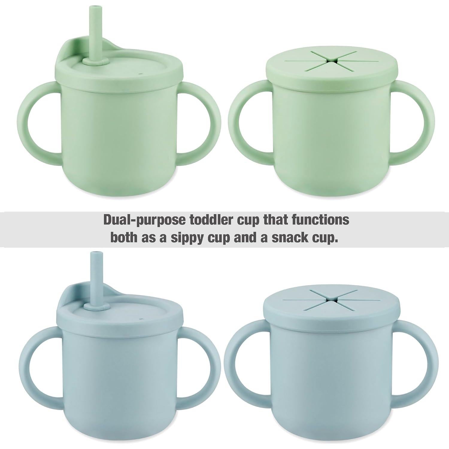 Juego de Alimentación PandaEar - 2 Platos y 2 Tazas de Silicona