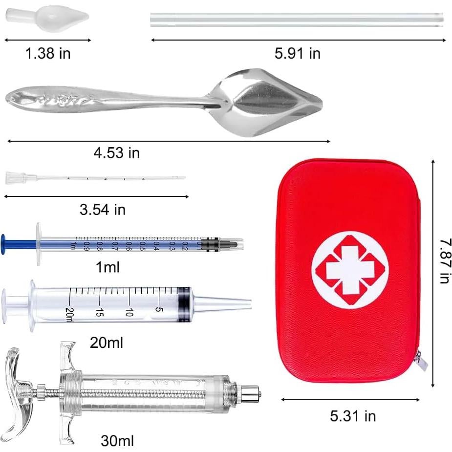 Jeringa de Alimentación para Aves WQY 20ml 9 Piezas