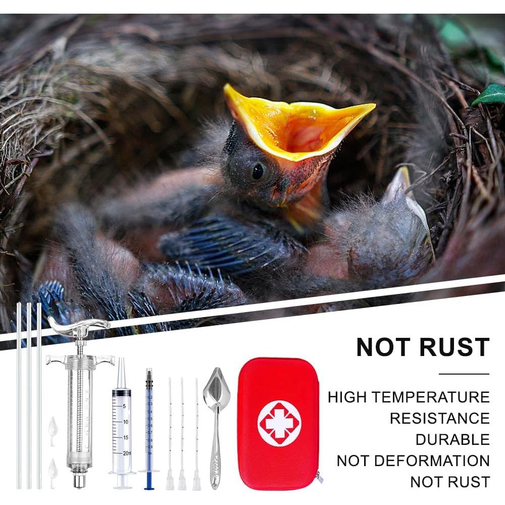 Jeringa de Alimentación para Aves WQY 20ml 9 Piezas