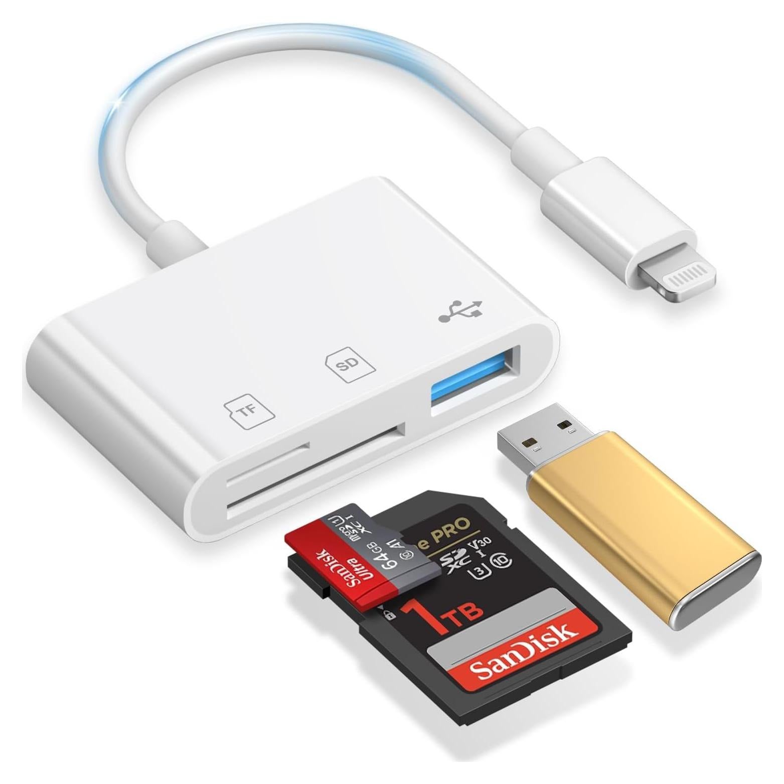 Lector de Tarjetas SD MOKEMAKE PGDKQ-3 para iPhone