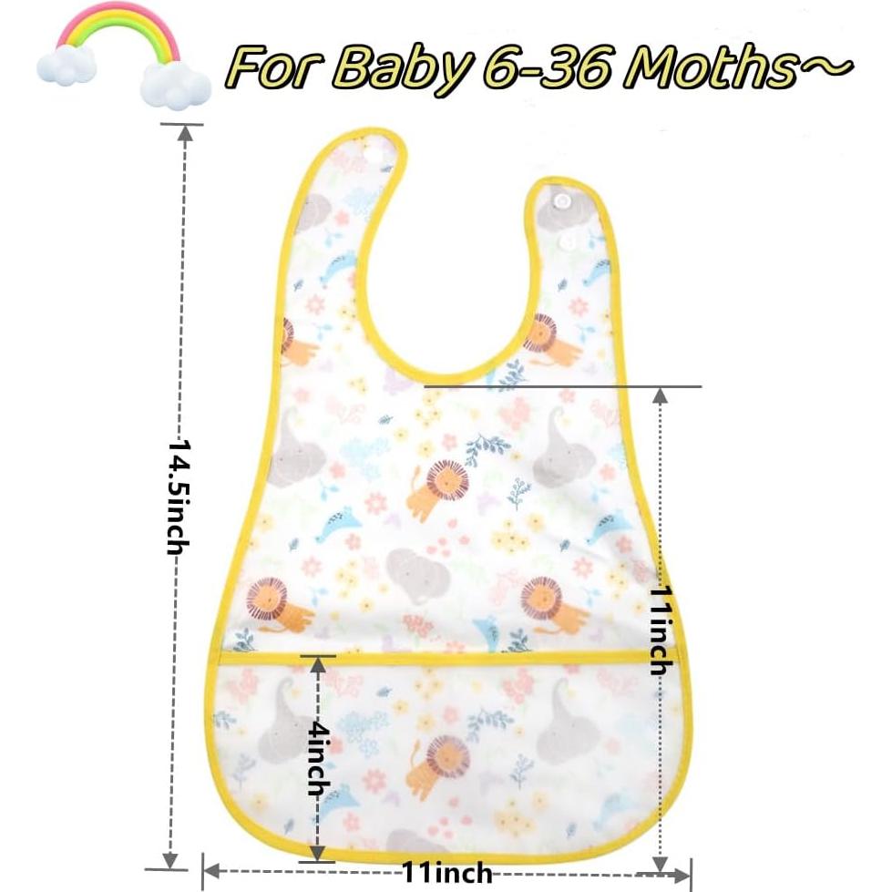 Baberos impermeables NoriNori 4pack para bebés 6-36 meses