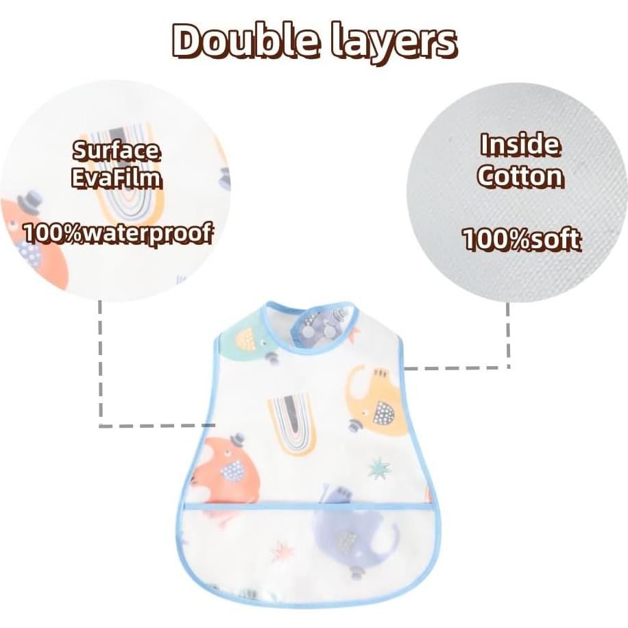 Baberos impermeables NoriNori 4pack para bebés 6-36 meses