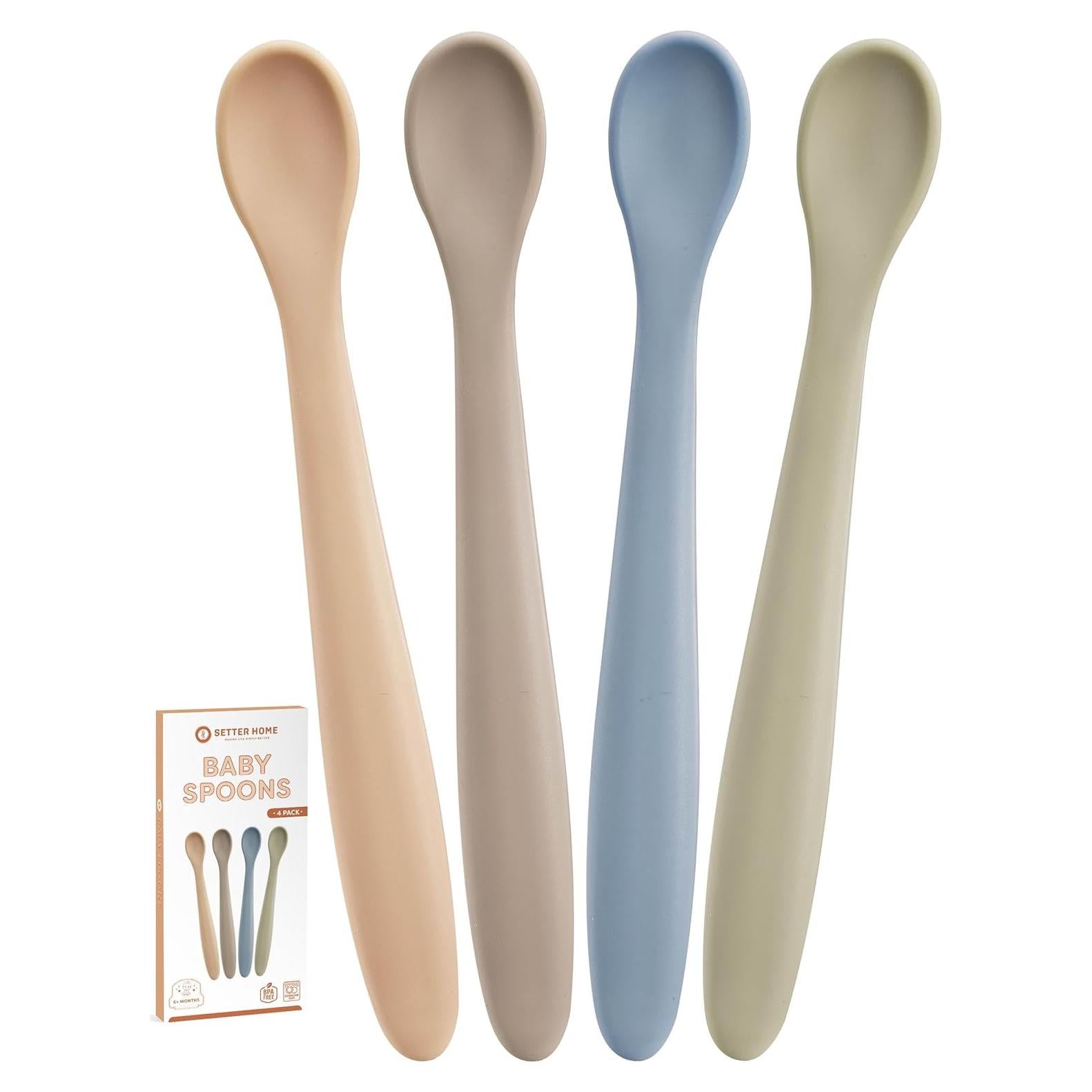 Cucharas Suaves para Bebés Setter Home - 4 Piezas Silicona