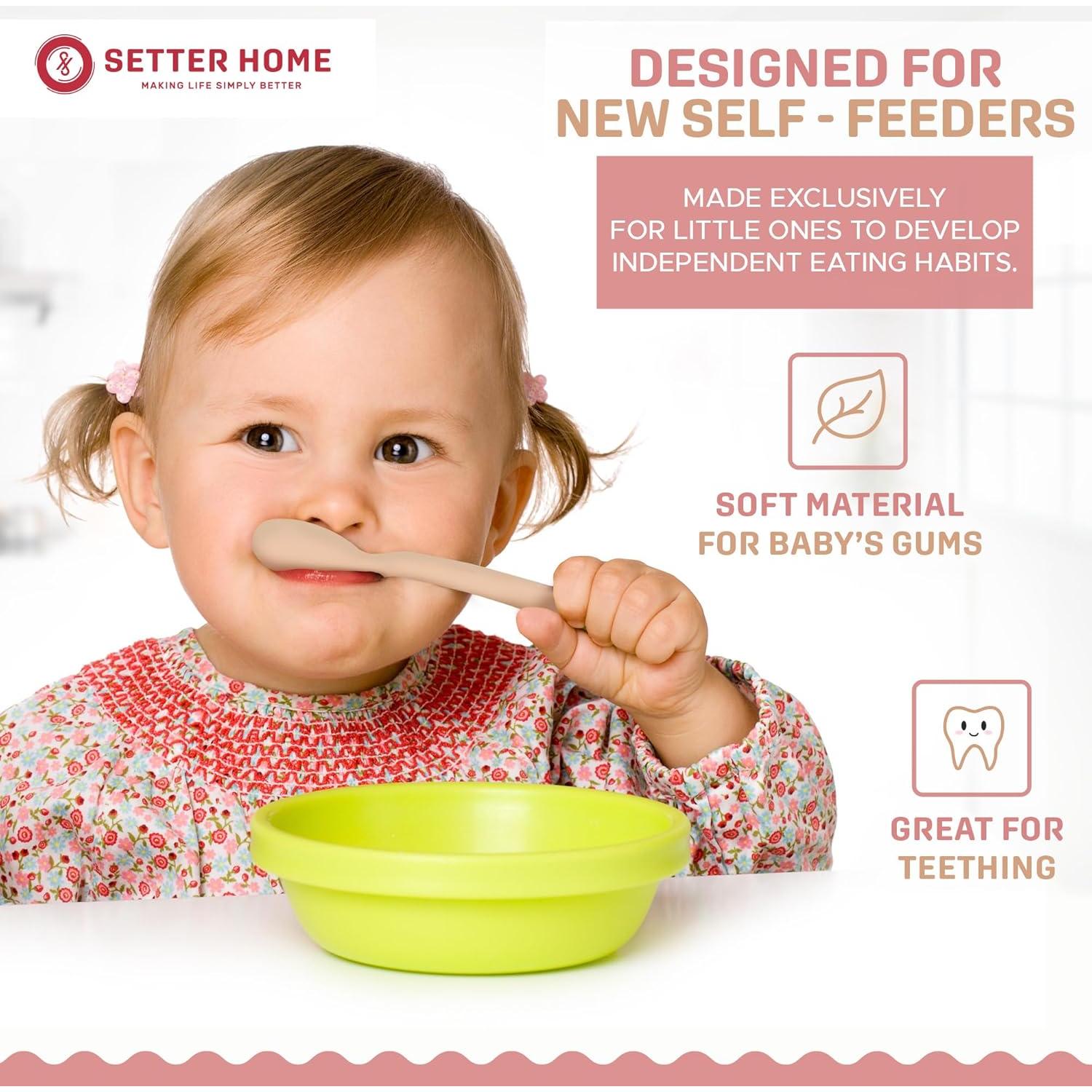 Cucharas Suaves para Bebés Setter Home - 4 Piezas Silicona