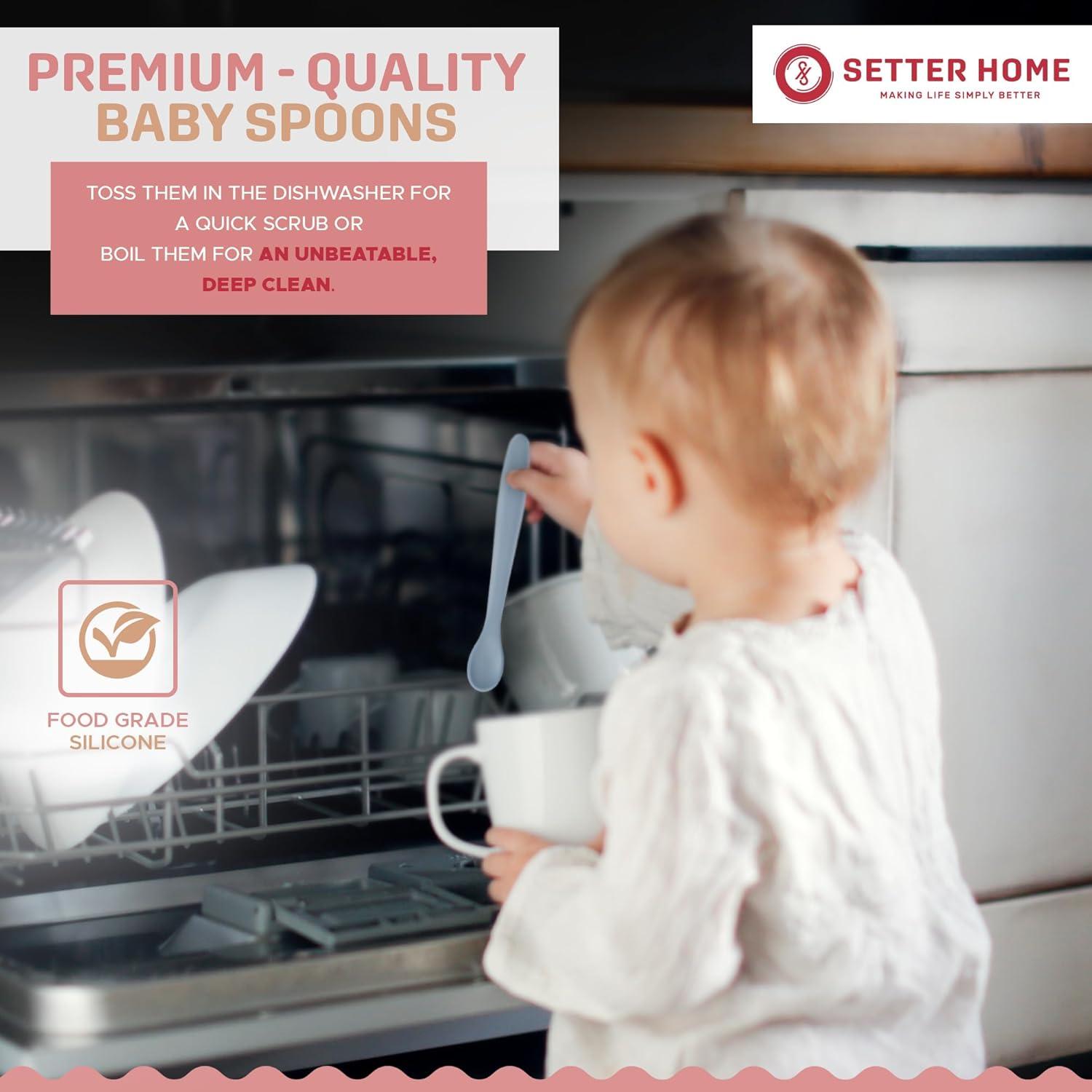 Cucharas Suaves para Bebés Setter Home - 4 Piezas Silicona