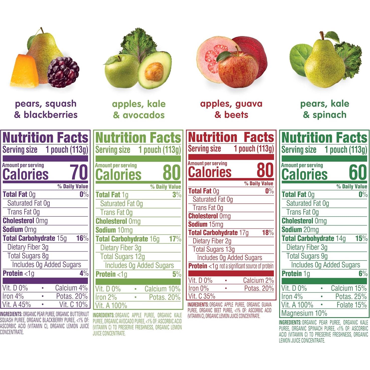 Pouches de Comida para Bebés Happy Baby Organics 16 Unidades