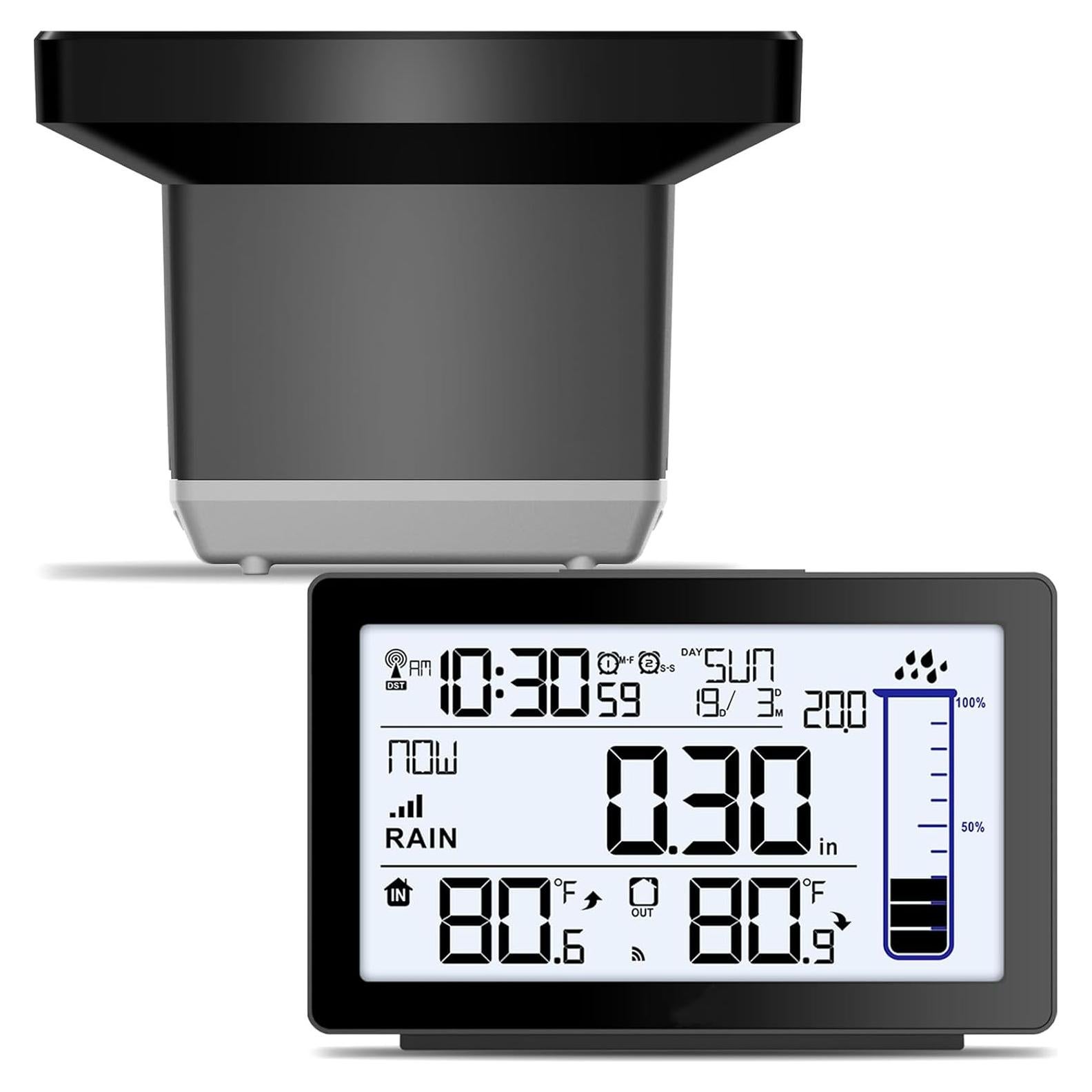 Medidor de Lluvia Inalámbrico Biuwing Digital Autovaciable