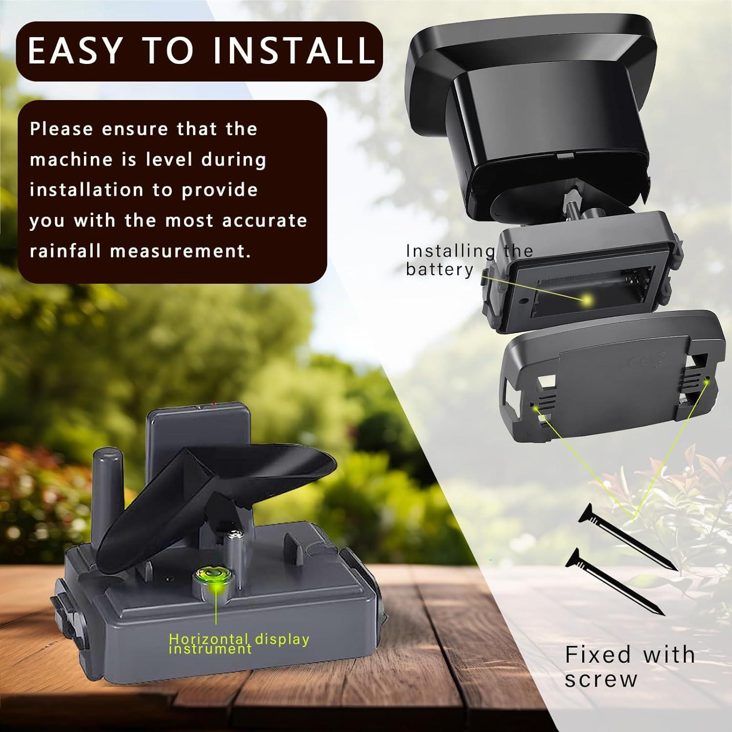 Medidor de Lluvia Inalámbrico Biuwing Digital Autovaciable