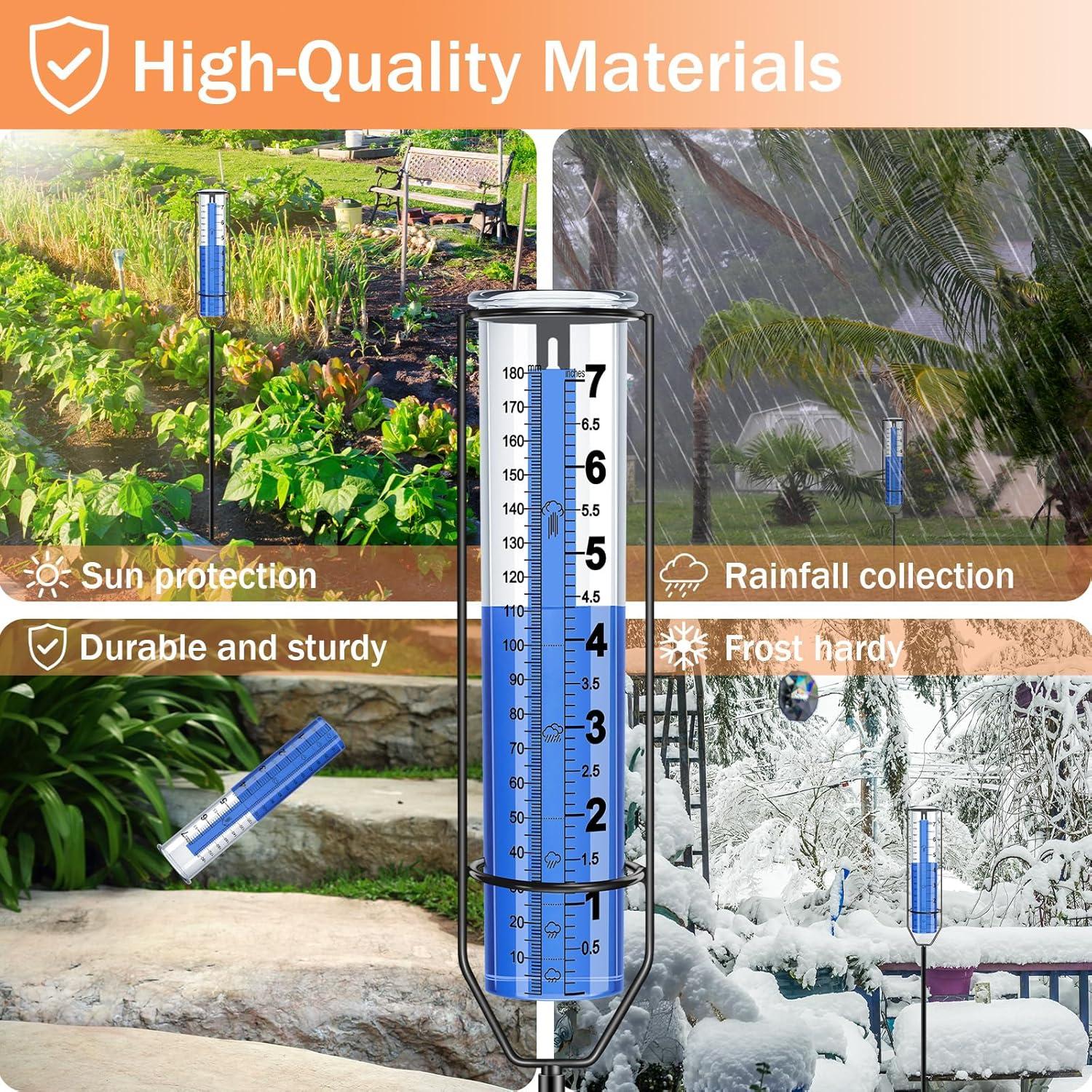 Pluviómetro Exterior WANTELFOR 18 cm Ajustable a Prueba de Heladas