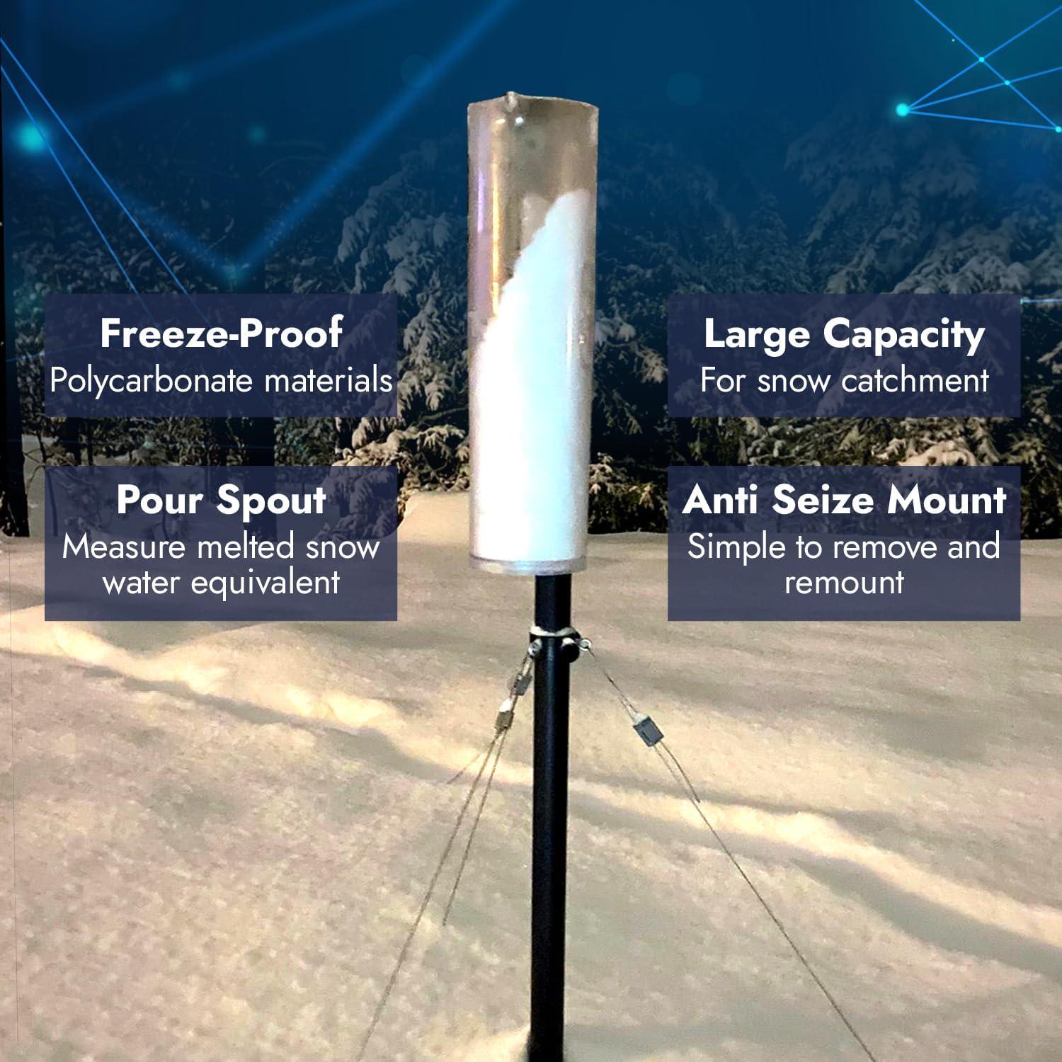 Pluviometro Tropo 34.3 cm A Prueba de Heladas - Medidor de Lluvia y Nieve