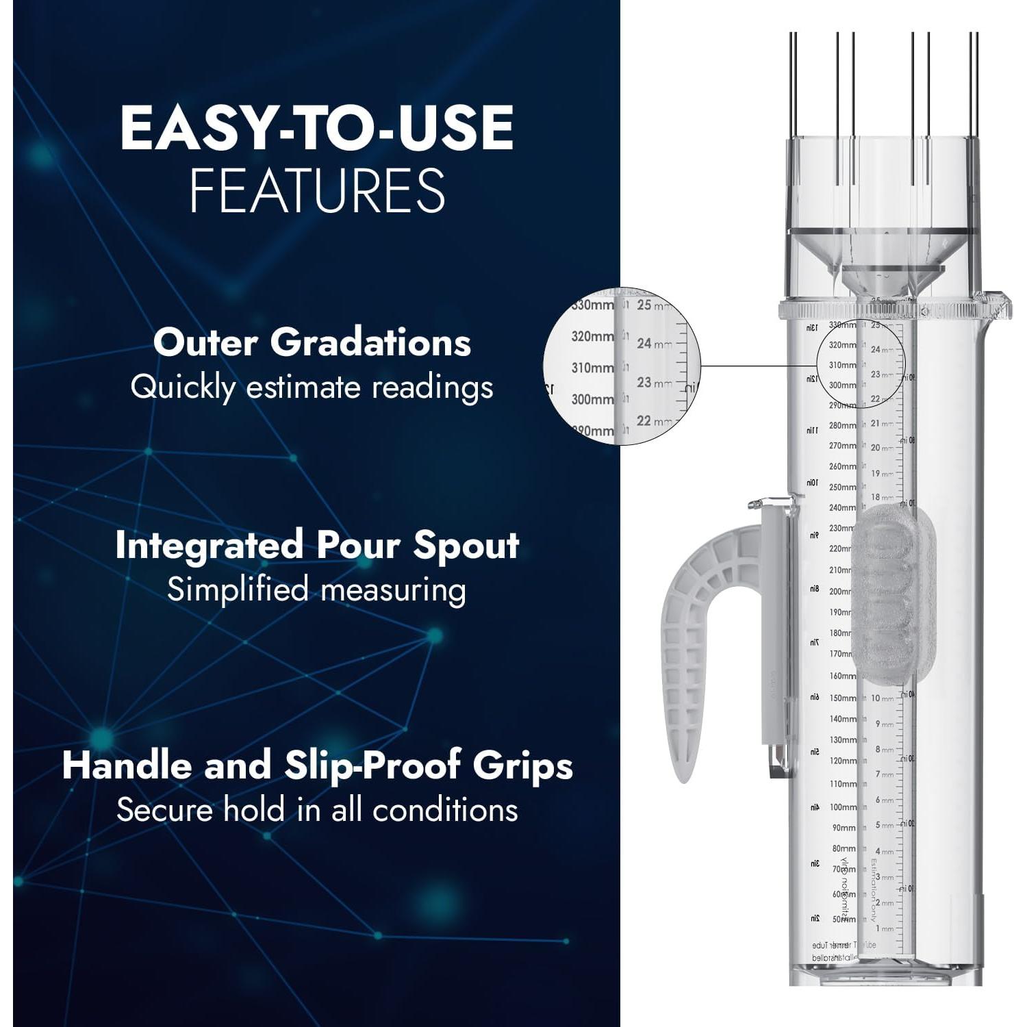 Pluviometro Tropo 34.3 cm A Prueba de Heladas - Medidor de Lluvia y Nieve
