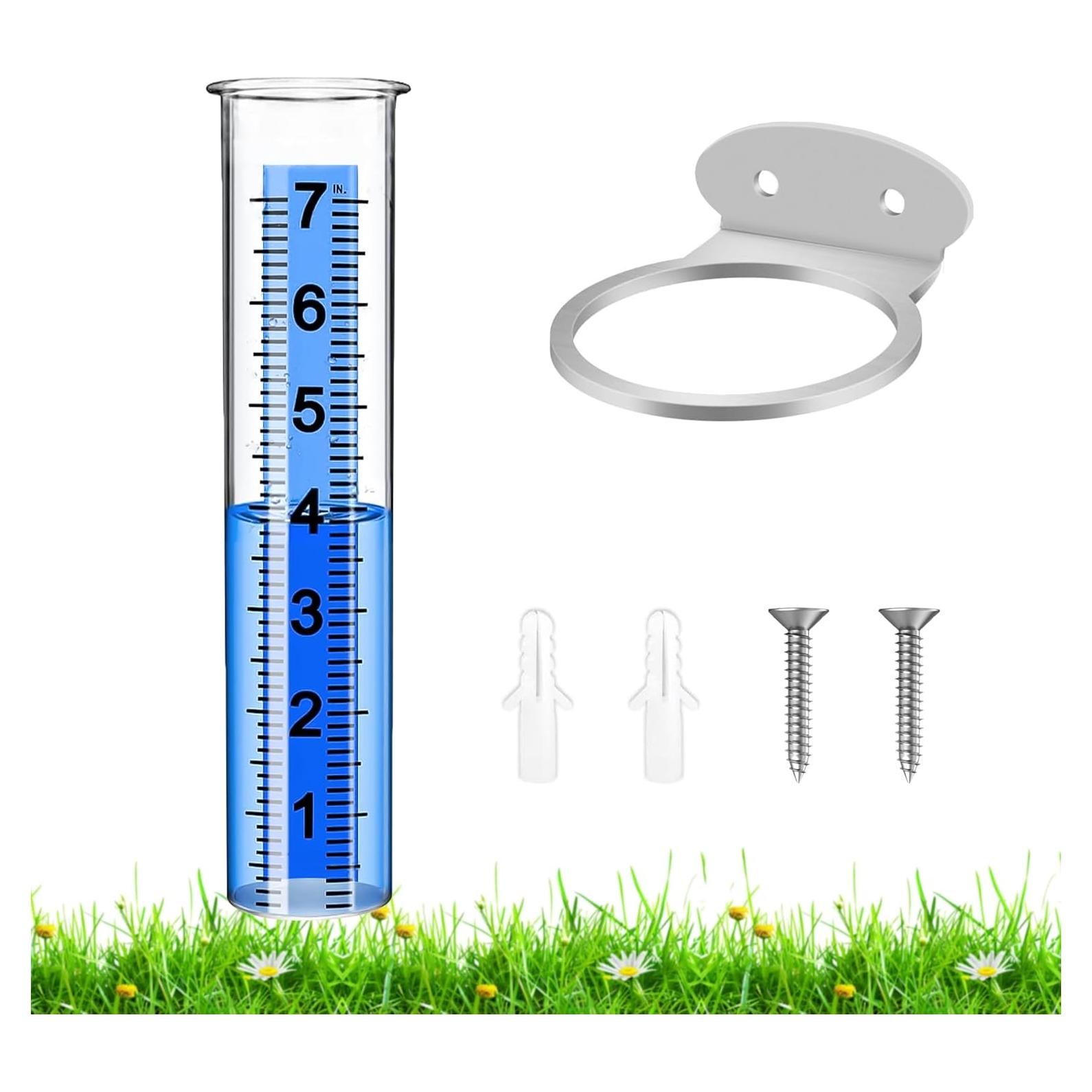 Pluviómetro Exterior Timenued 17.78 cm con Soporte Acero Inoxidable