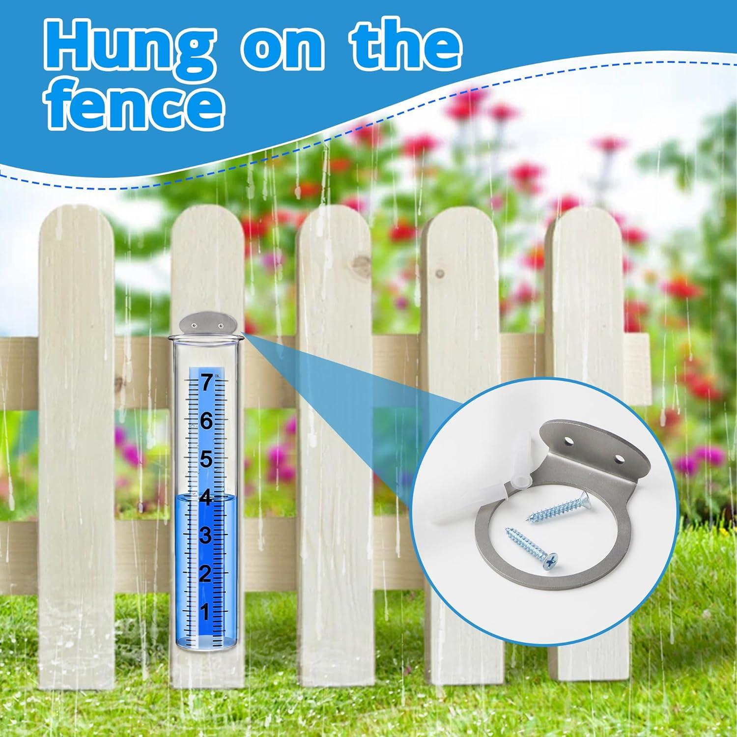 Pluviómetro Exterior Timenued 17.78 cm con Soporte Acero Inoxidable