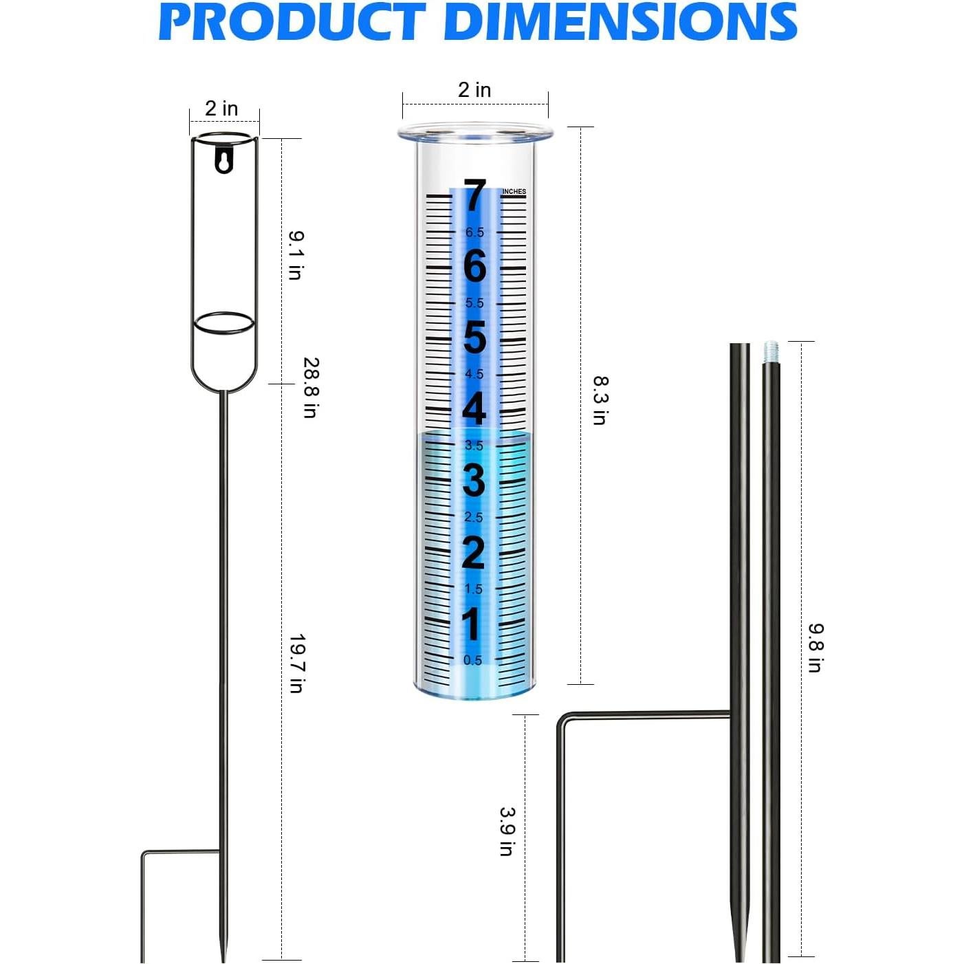 Medidor de Lluvia GDSZDDXX 17.78 cm Ajustable para Jardín