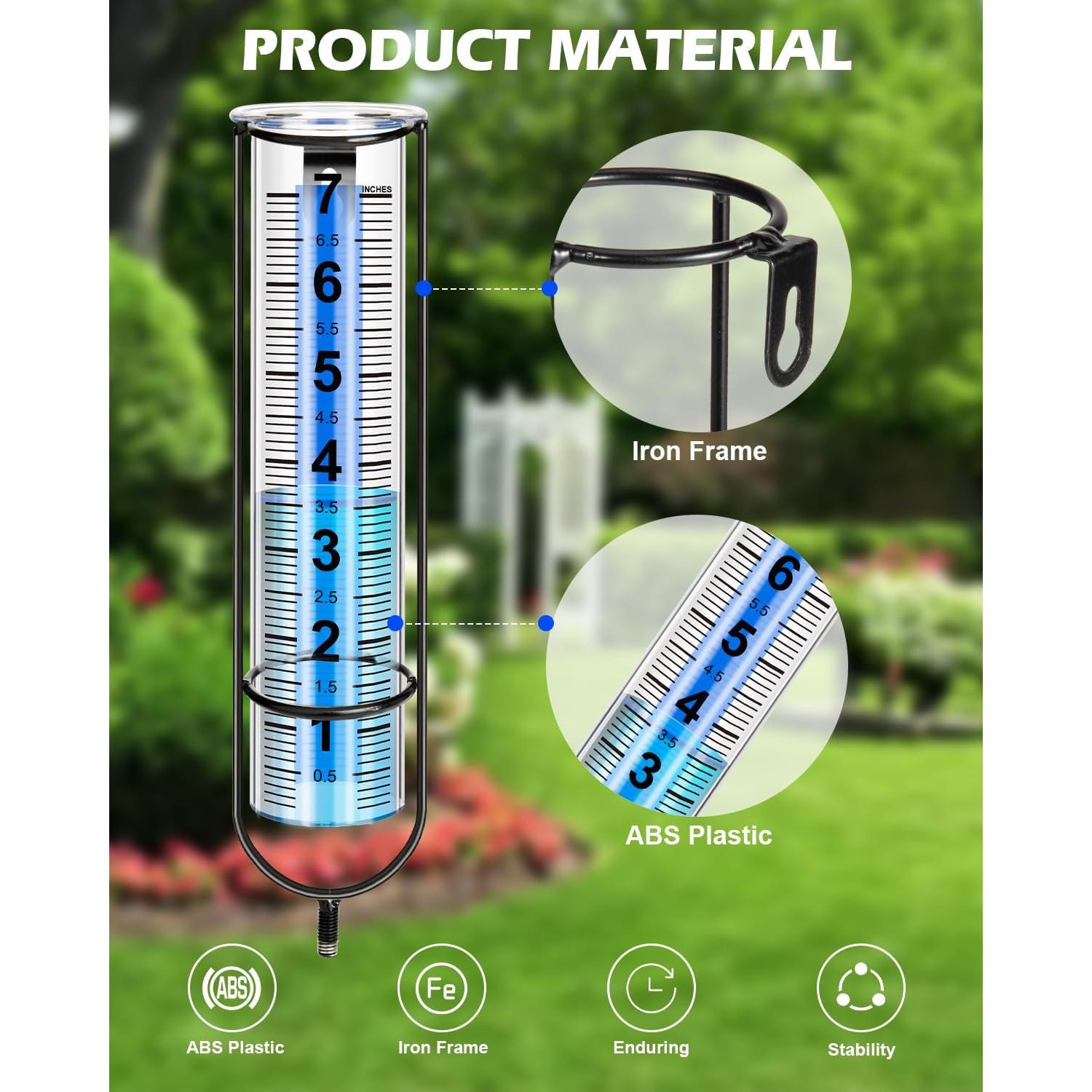 Medidor de Lluvia GDSZDDXX 17.78 cm Ajustable para Jardín