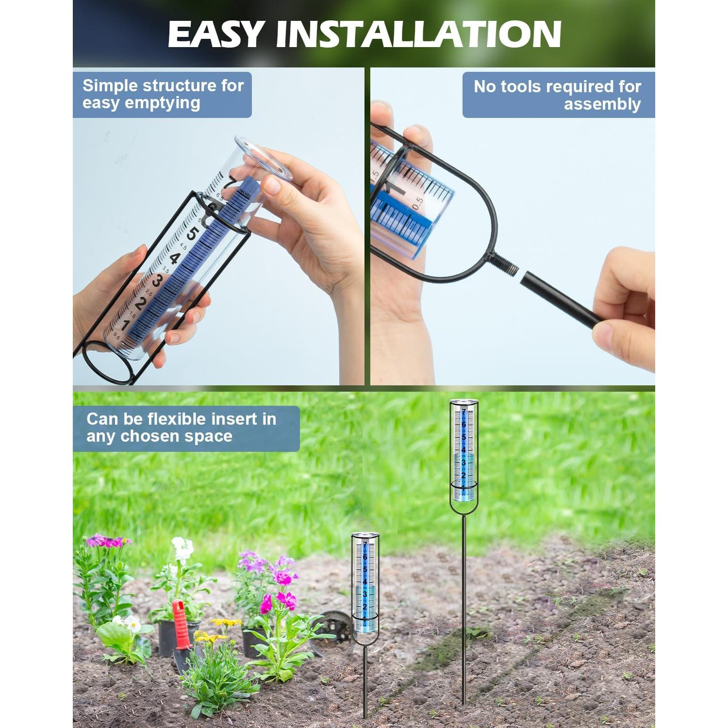 Medidor de Lluvia GDSZDDXX 17.78 cm Ajustable para Jardín