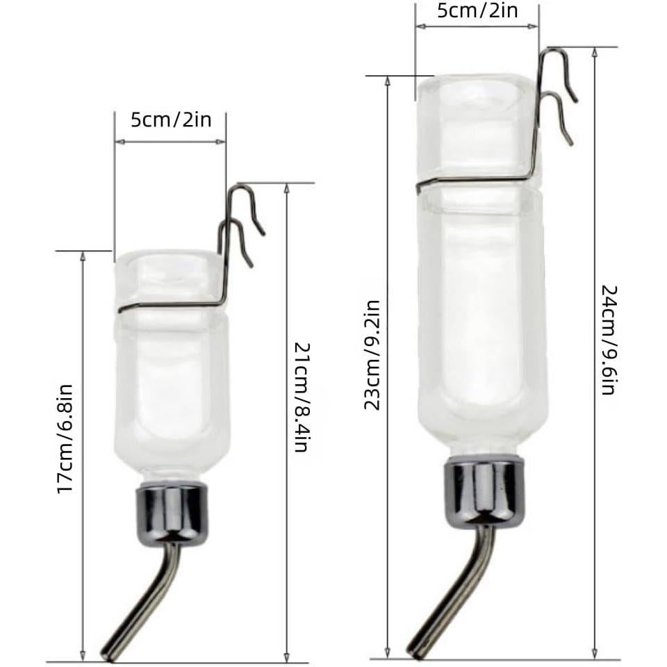 2 Botellas de Agua Sin Goteo para Mascotas WHZAZGW 7.6x5.1cm